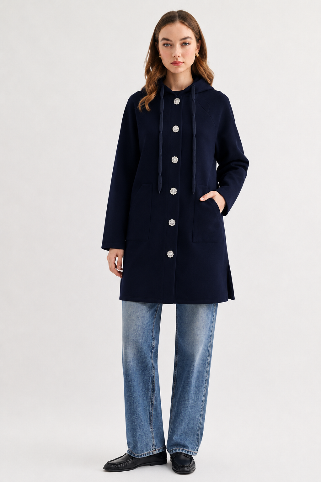 Francesca Stretch French Scuba Jacket with Studs