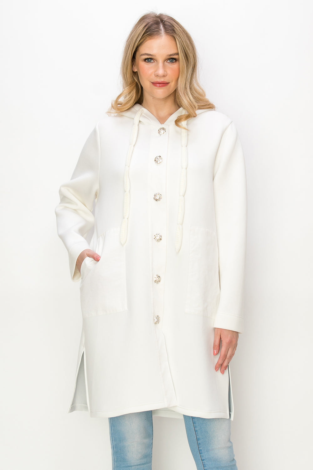 Francesca Stretch French Scuba Jacket with Studs