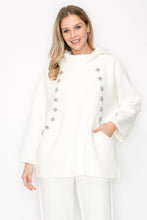 Load image into Gallery viewer, Frances Hoodie Top with Diamond Studs