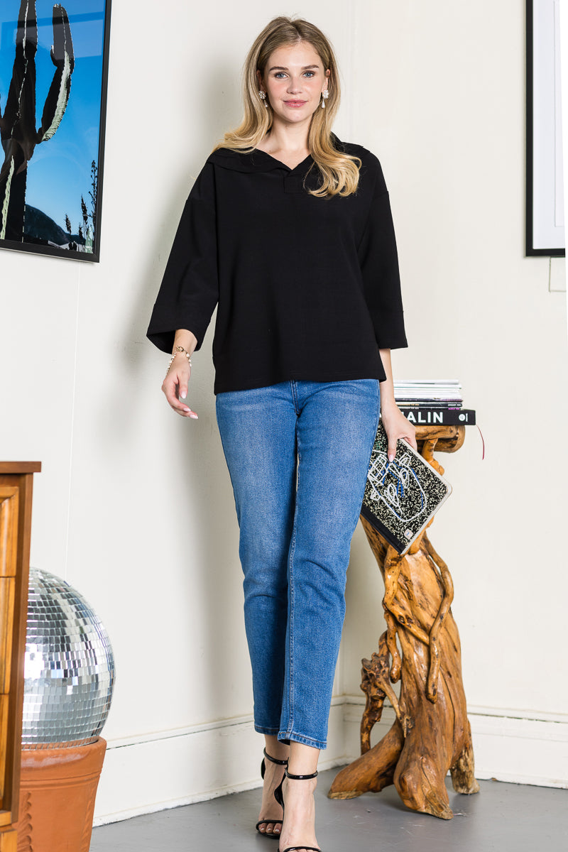 Kourtney Crepe Knit Top