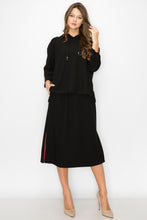Load image into Gallery viewer, Kassie Crepe Knit Skirt with Contrast Stripes
