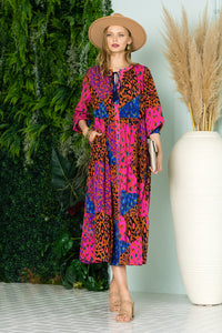 Waldina Printed Charmeuse Dress