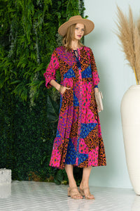 Waldina Printed Charmeuse Dress