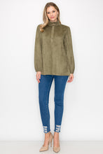 Load image into Gallery viewer, Willabella Suede Top with Ruffled Collar