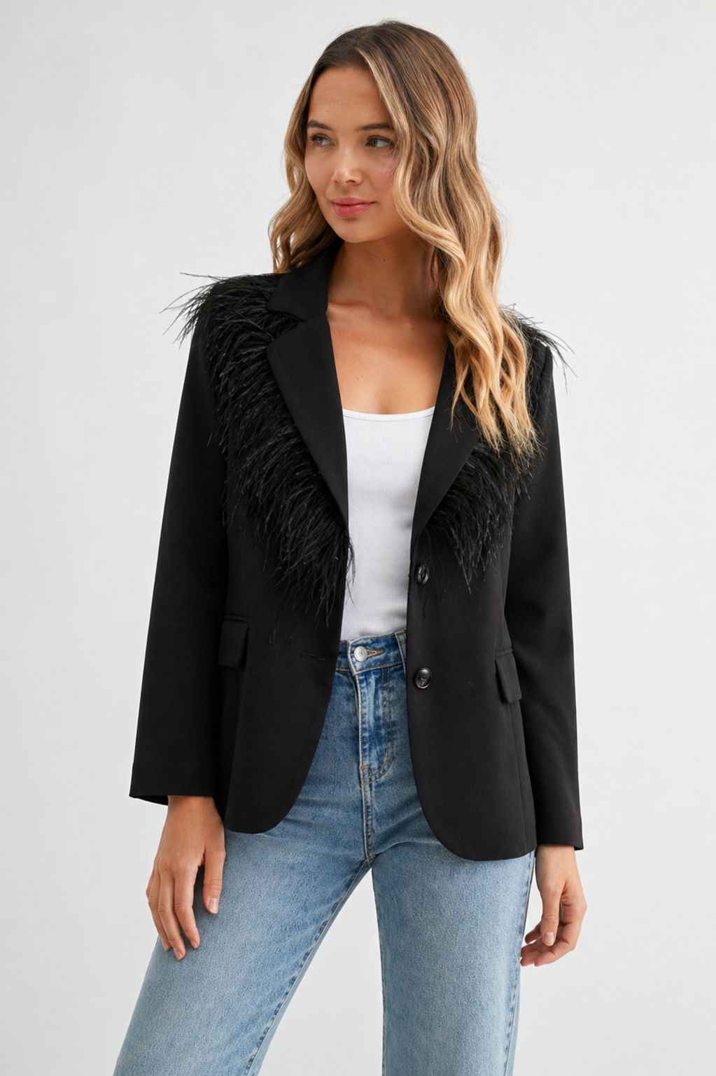 Jane Jacket with Feathers