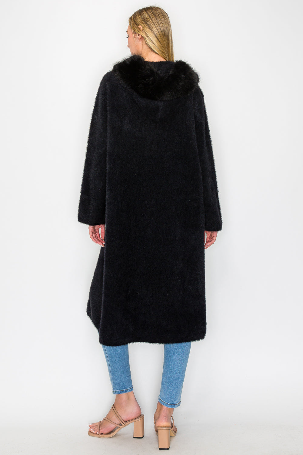 Suraya Brushed Coat with Fur