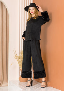 Amal Suede Pant with Fur