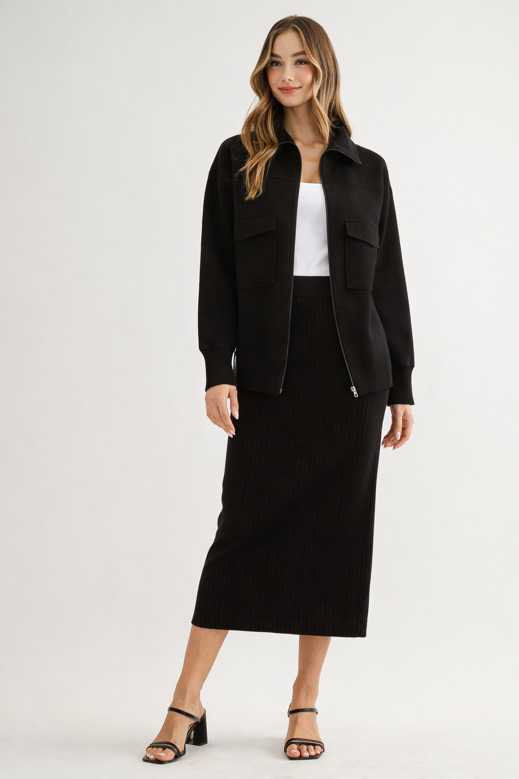 Salma Knitted Stretch Ribbed Skirt