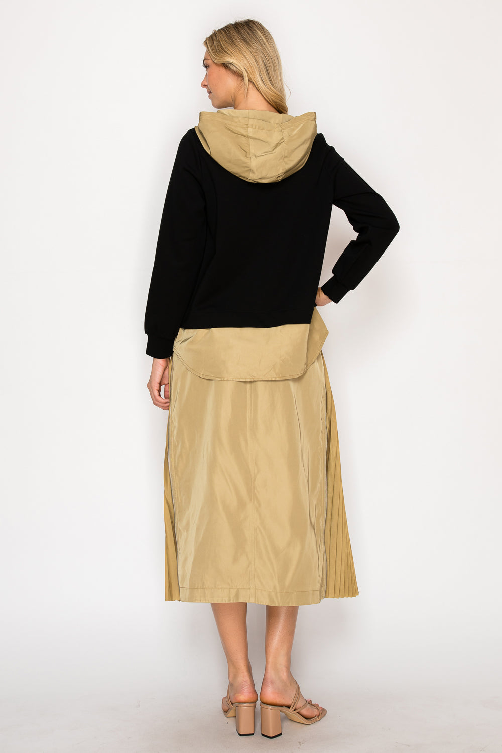 Jelani Skirt with Pleated Zipper Sides