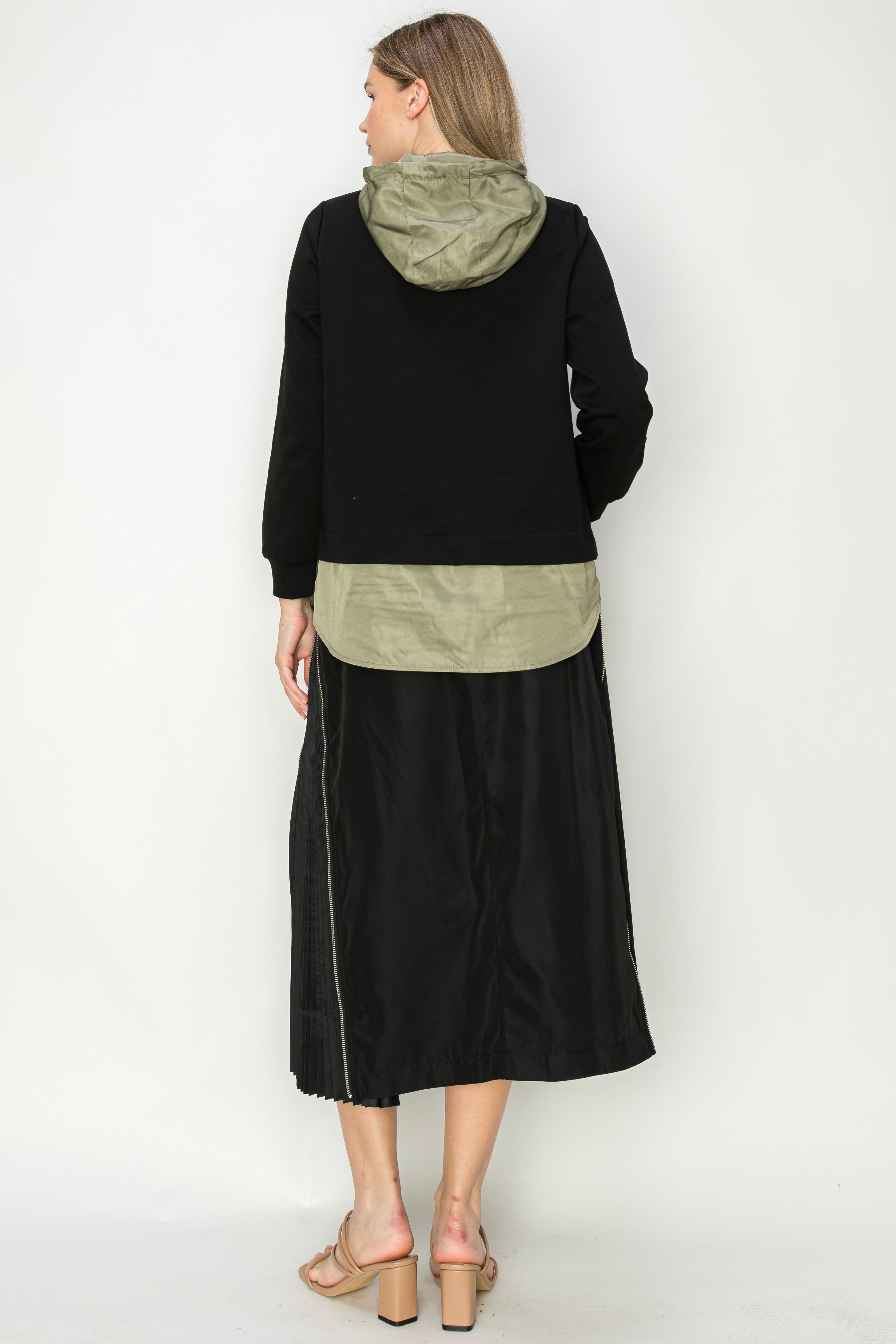 Jelani Skirt with Pleated Zipper Sides