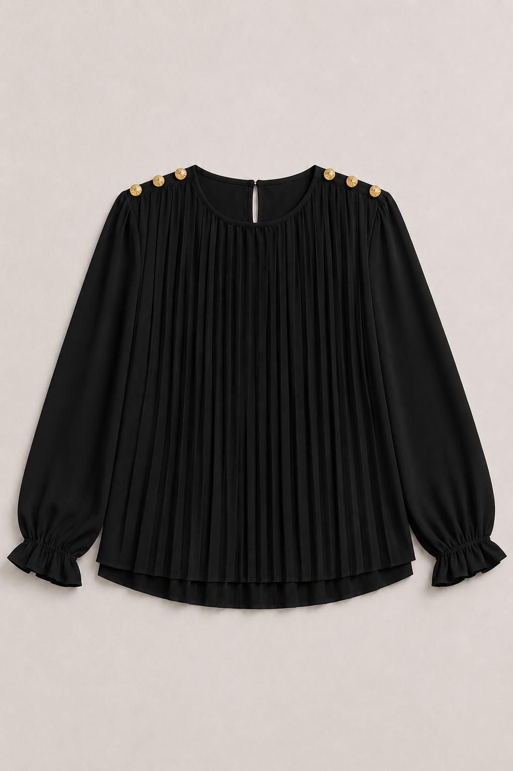 Jackie Woven Pleated Top