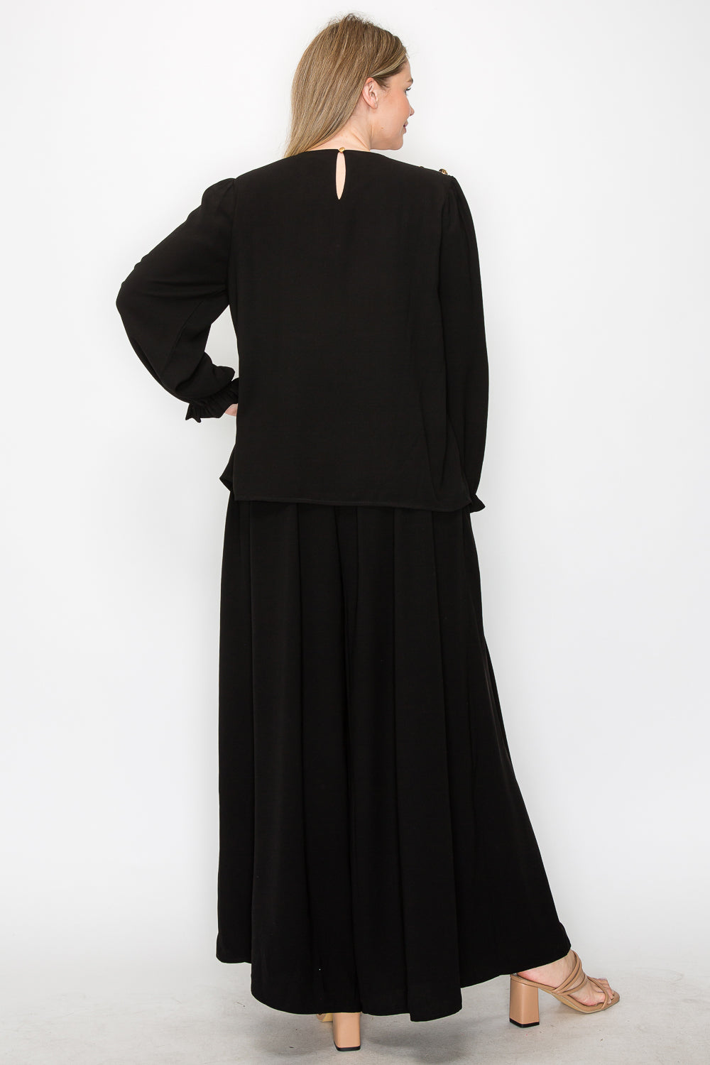 Jackie Woven Pleated Top