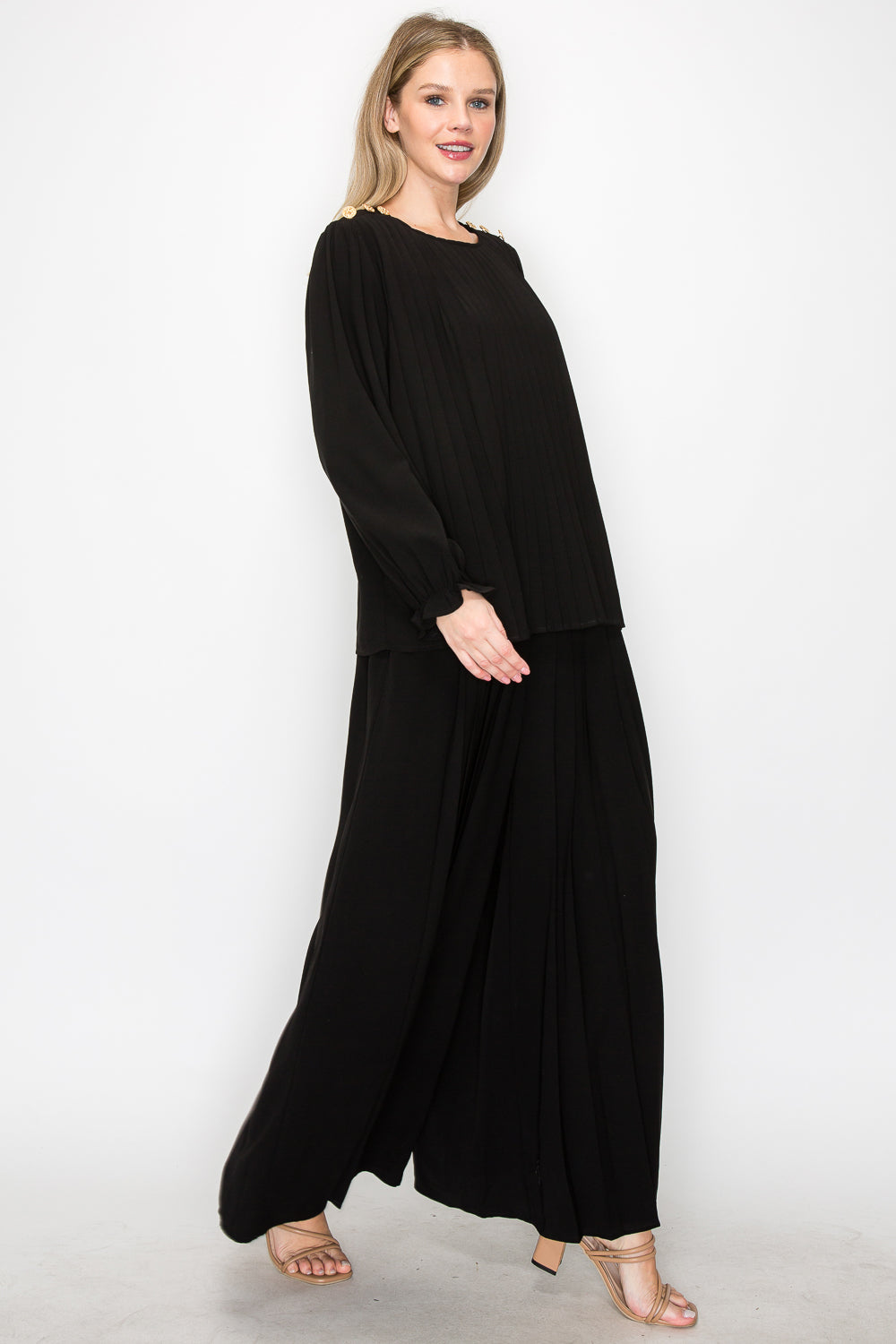 Jackie Woven Pleated Top