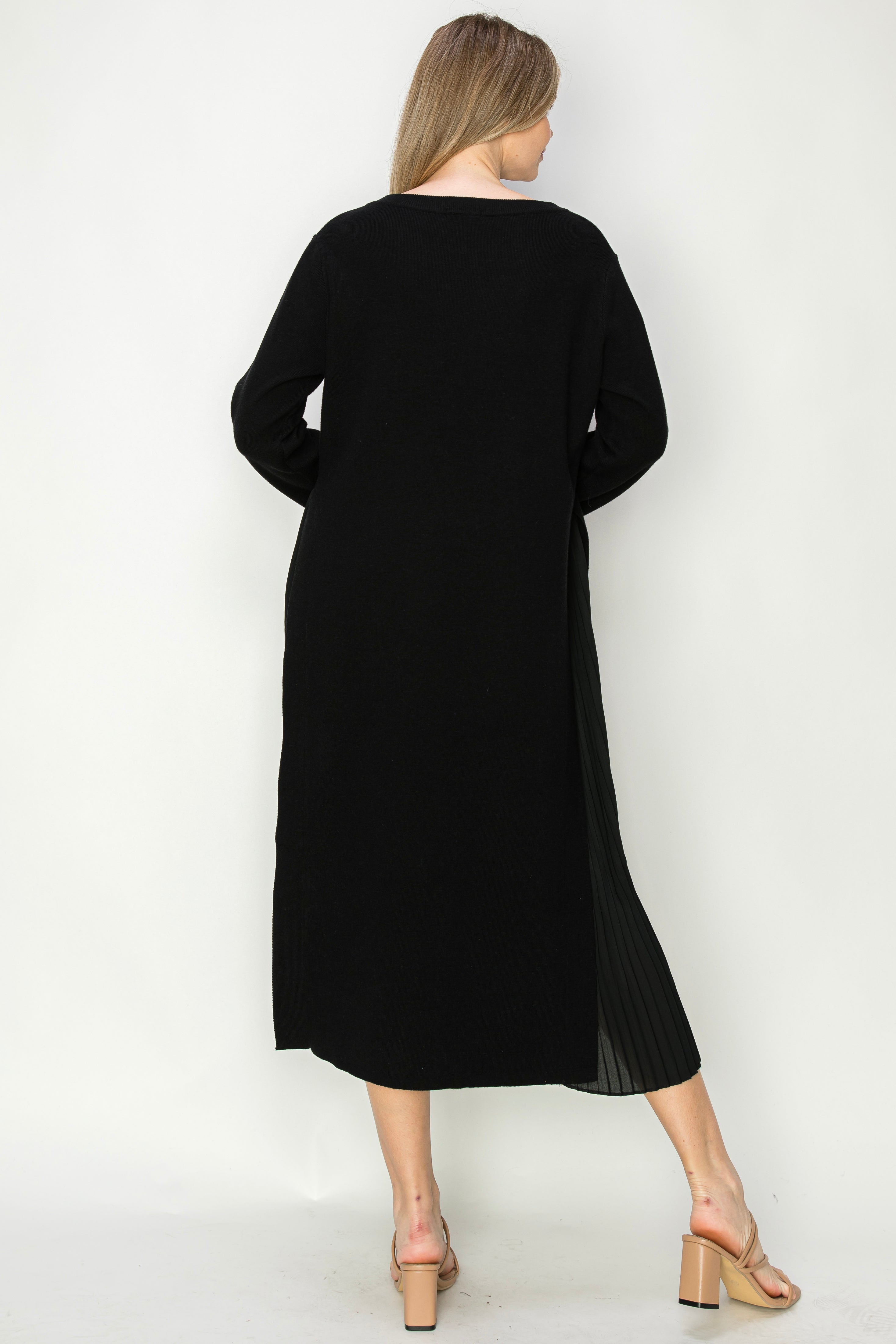 Sammy Knitted Dress with Pleated Chiffon