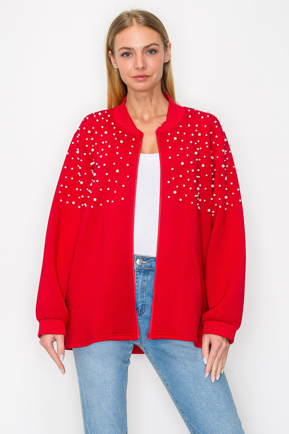 Fania Stretch French Scuba with Pearls