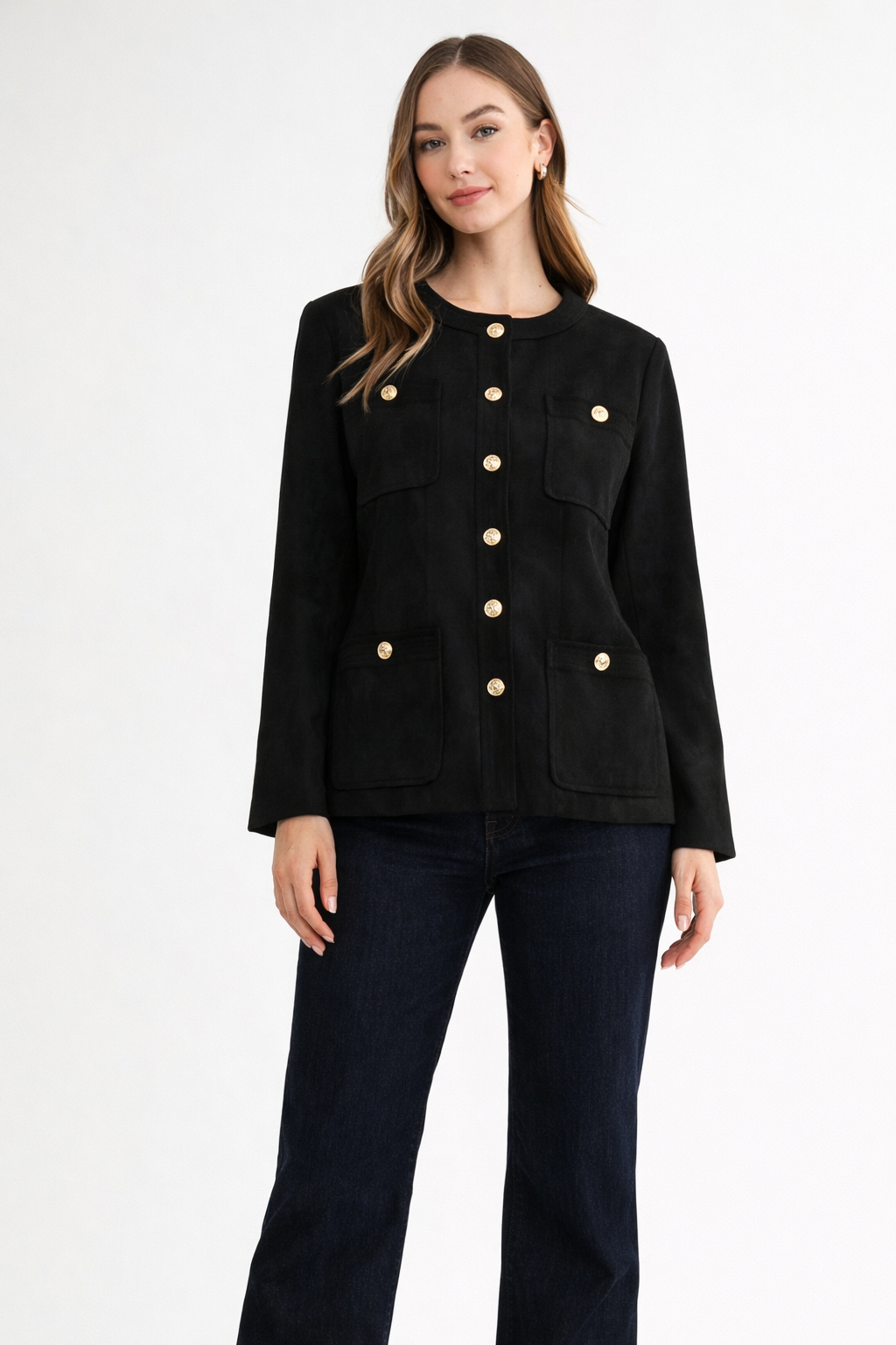 Jadzia Suede Structured Jacket