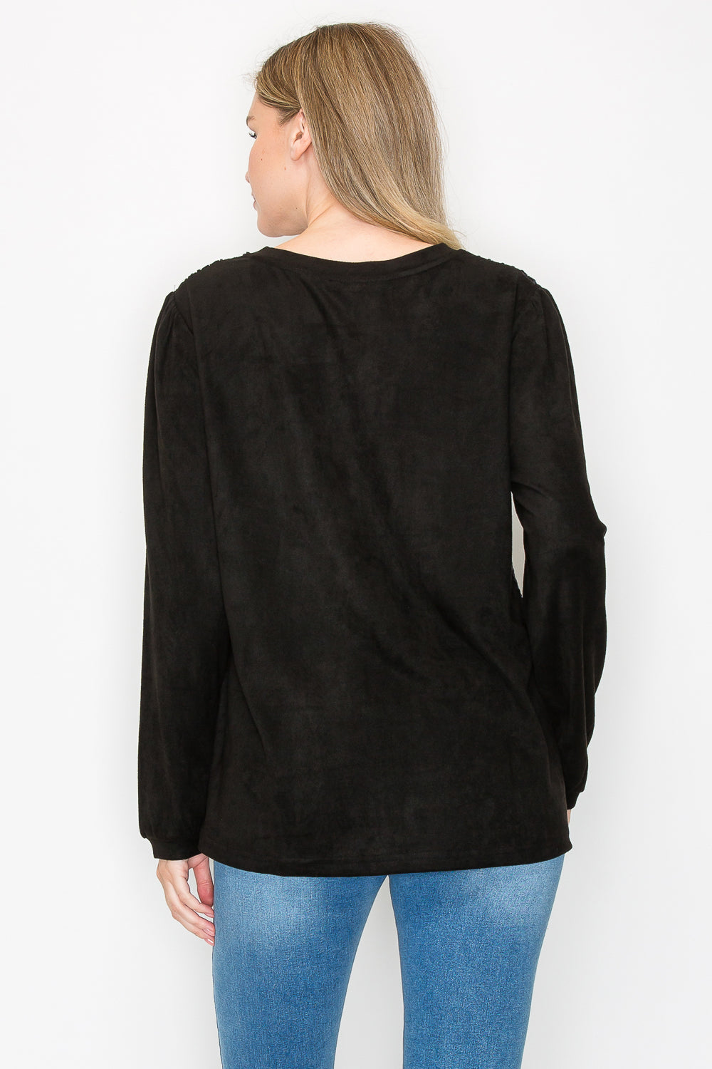 Alexa Stretch Suede Textured Top
