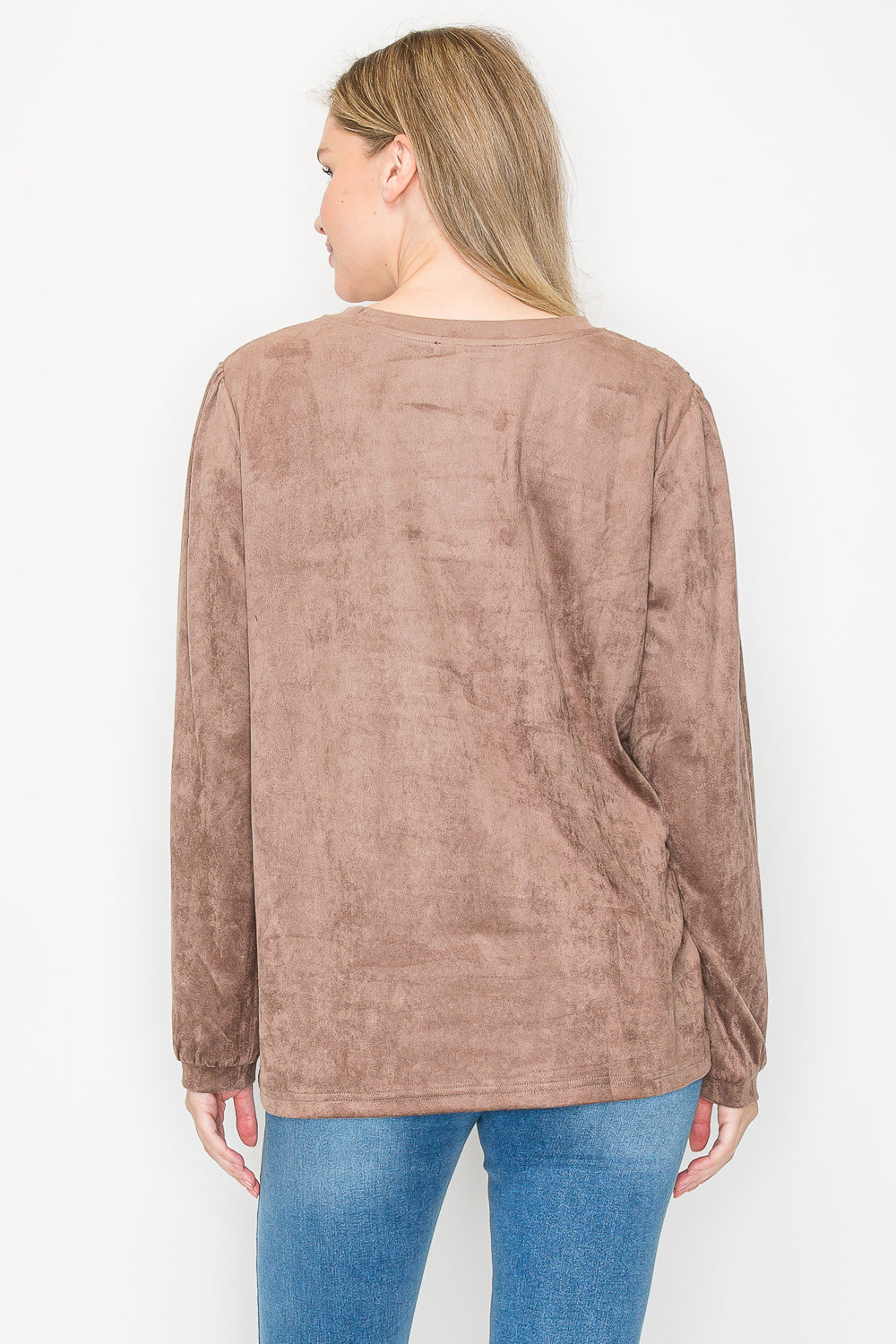 Alexa Stretch Suede Textured Top