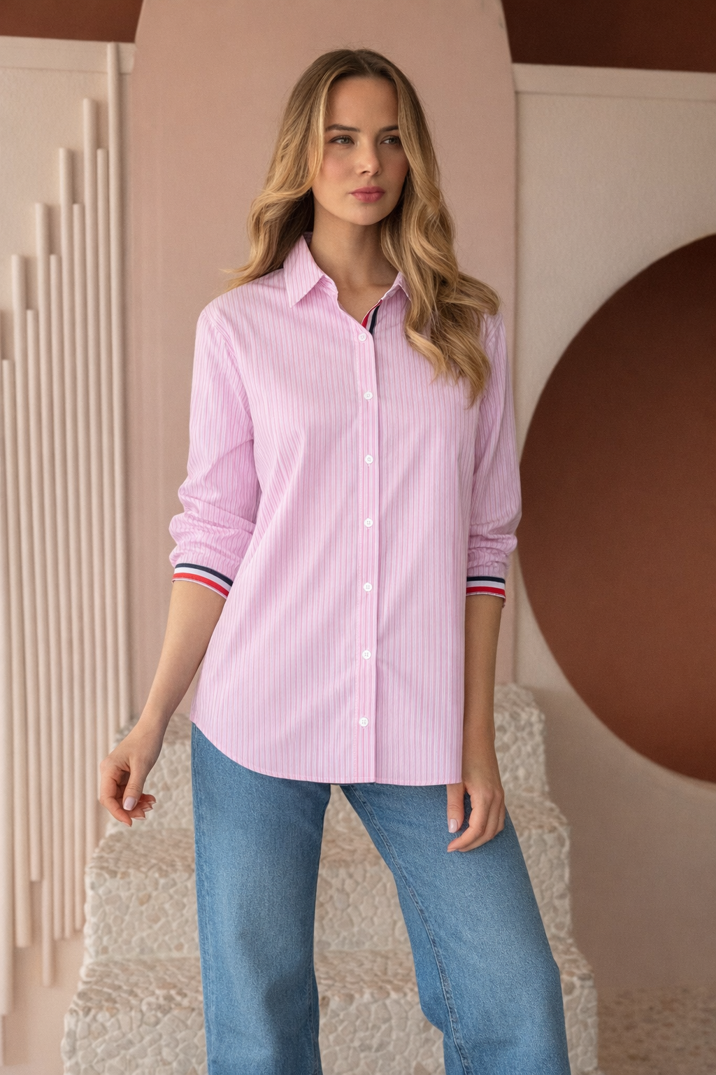 Jasmine Cotton Pinstripe Shirt