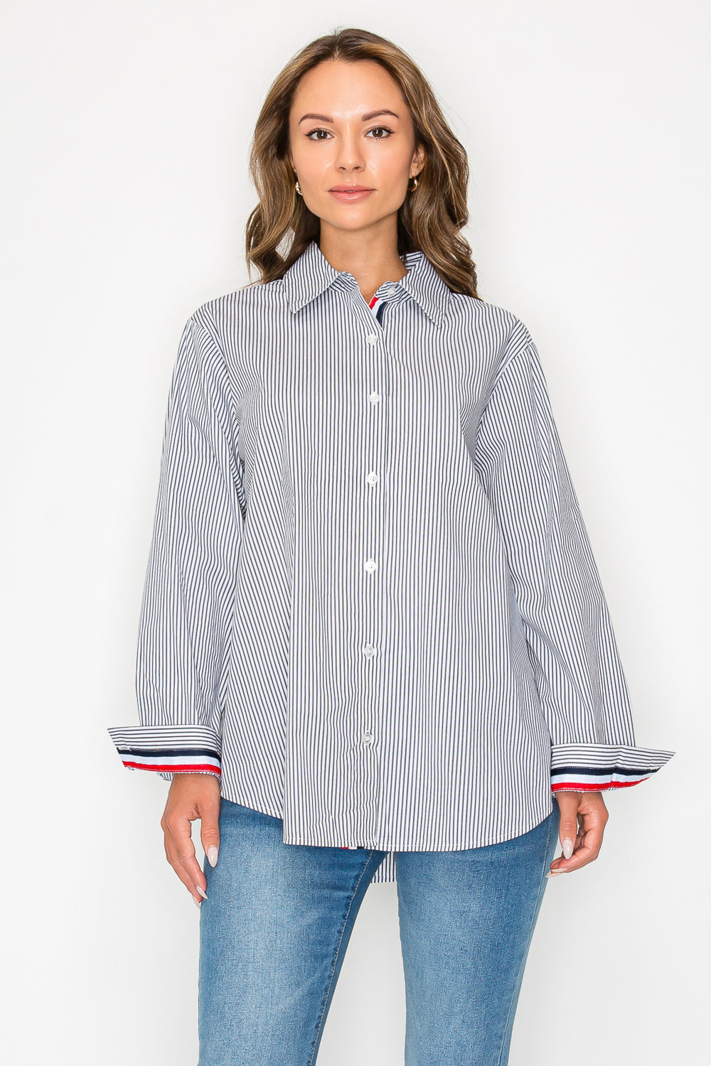Jasmine Cotton Pinstripe Shirt