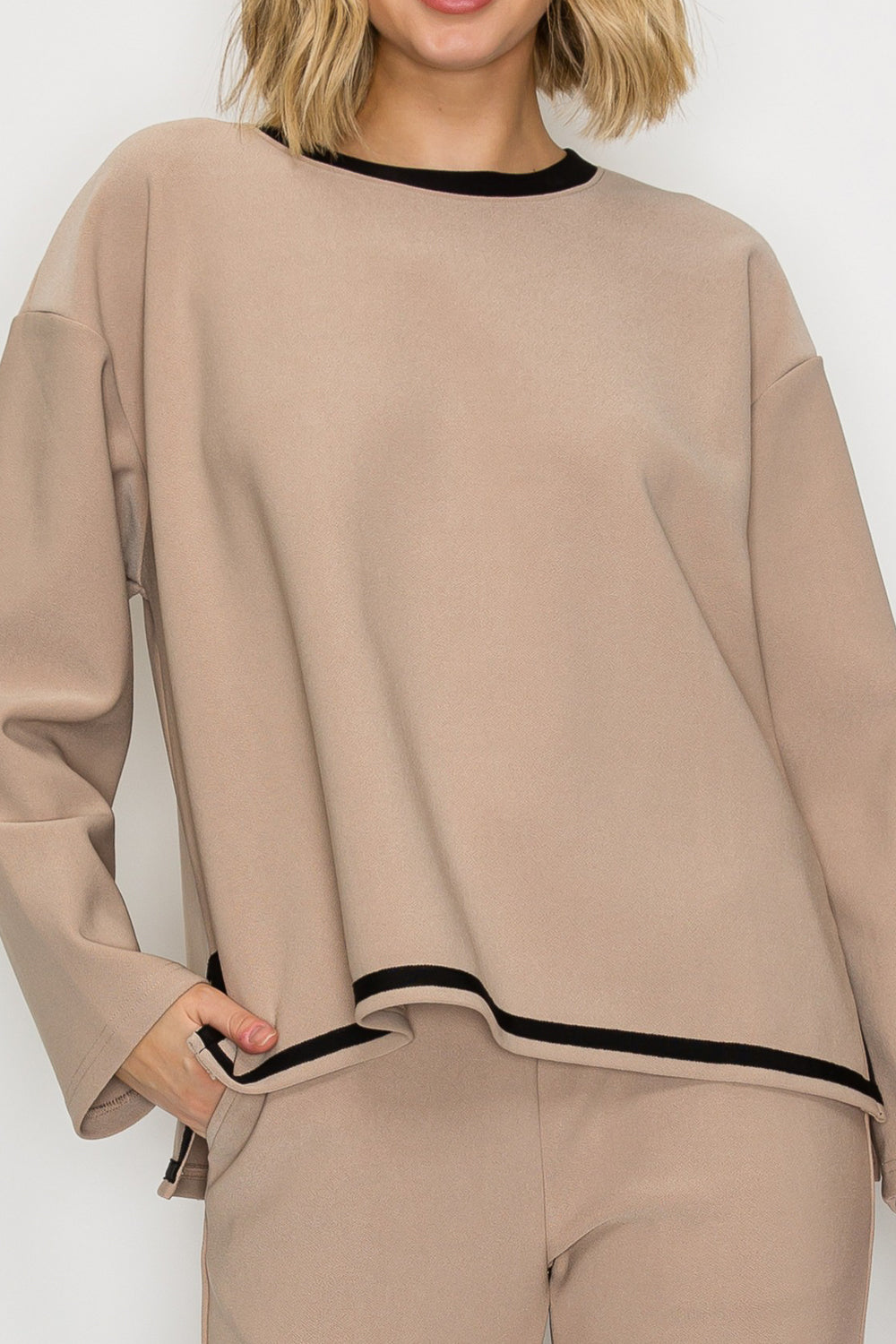 Kinsley Stretch Knit Crepe Top