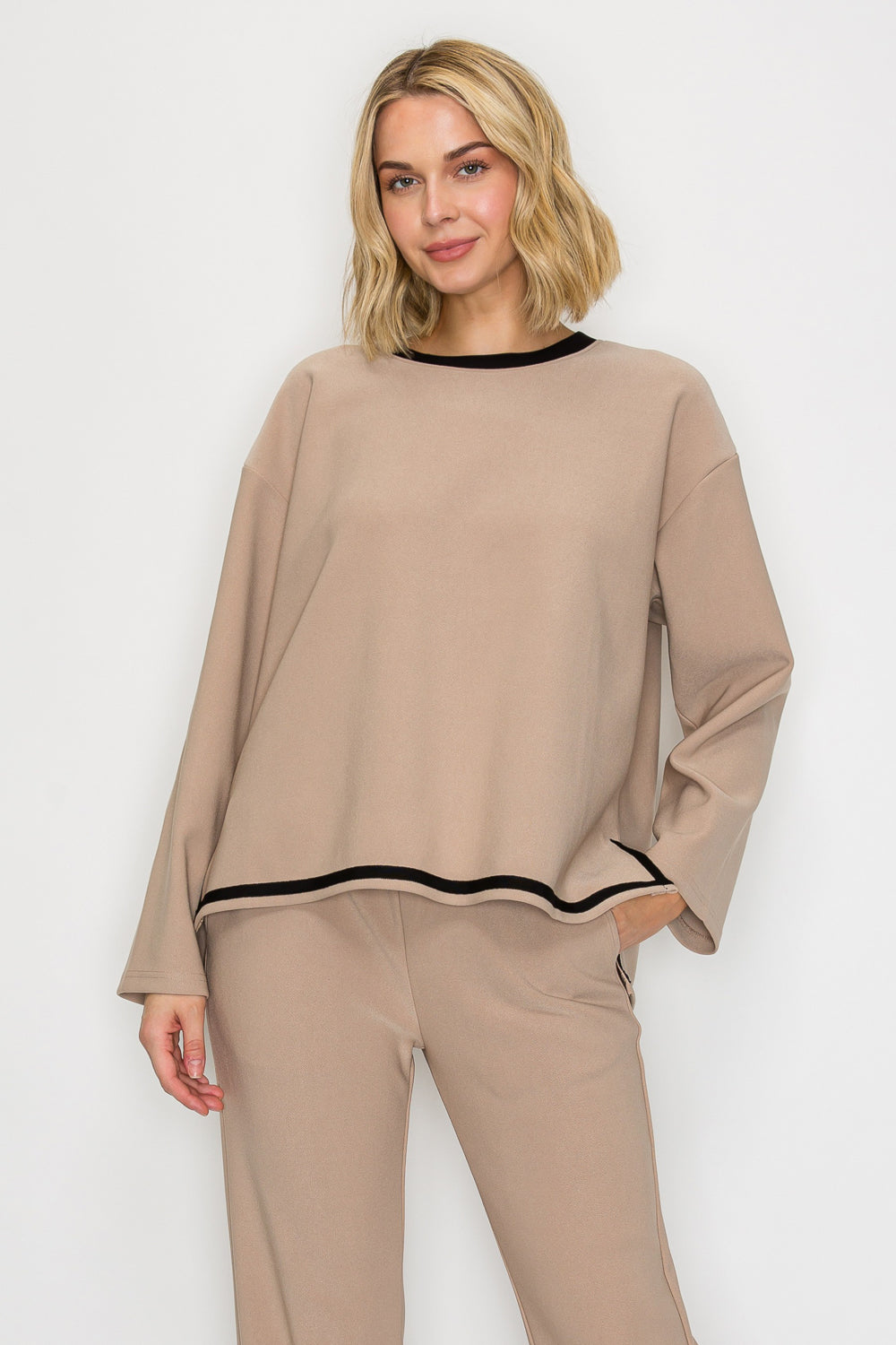 Kinsley Stretch Knit Crepe Top