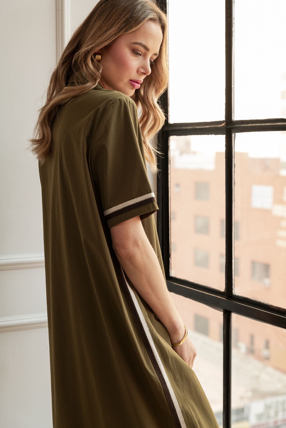 Juni Stretch Parachute Dress with Stripes