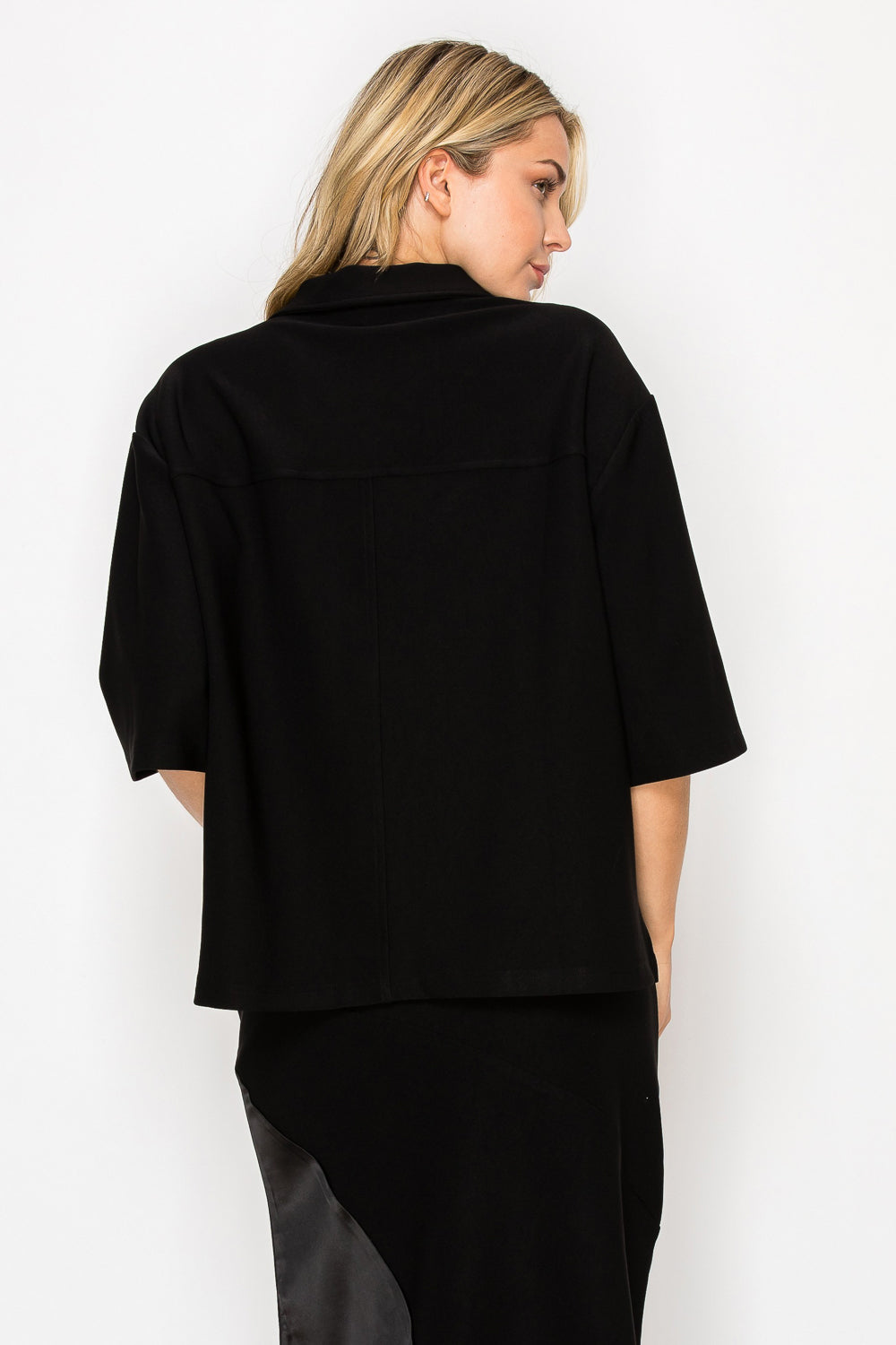 Kira Stretch Crepe Knit with Satin Top / Jacket