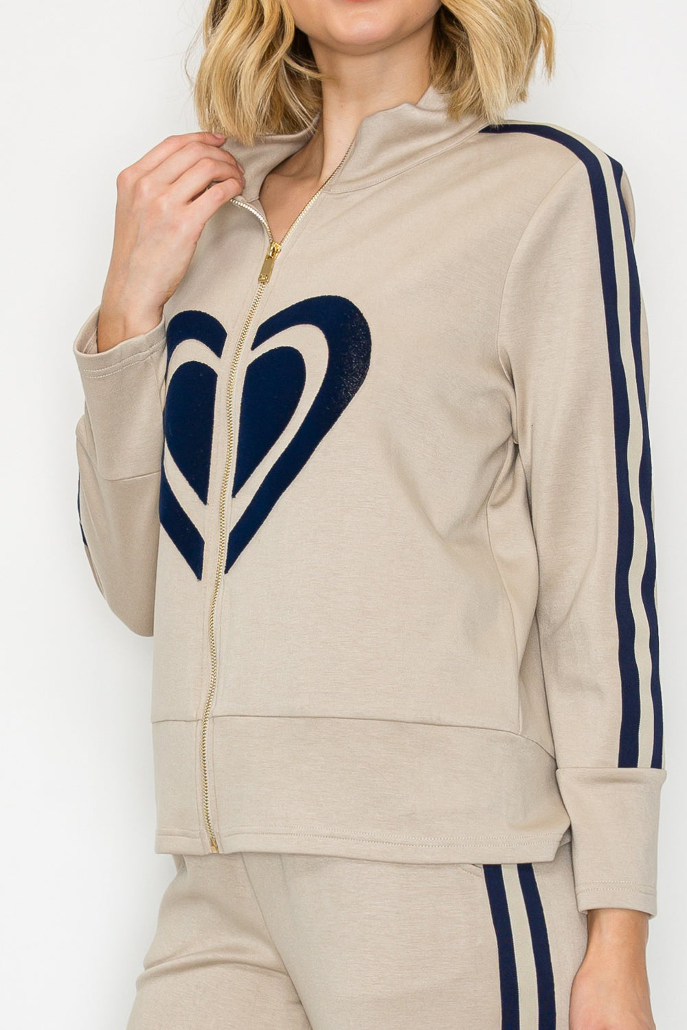 Fidella Stretch French Scuba Jacket with Heart