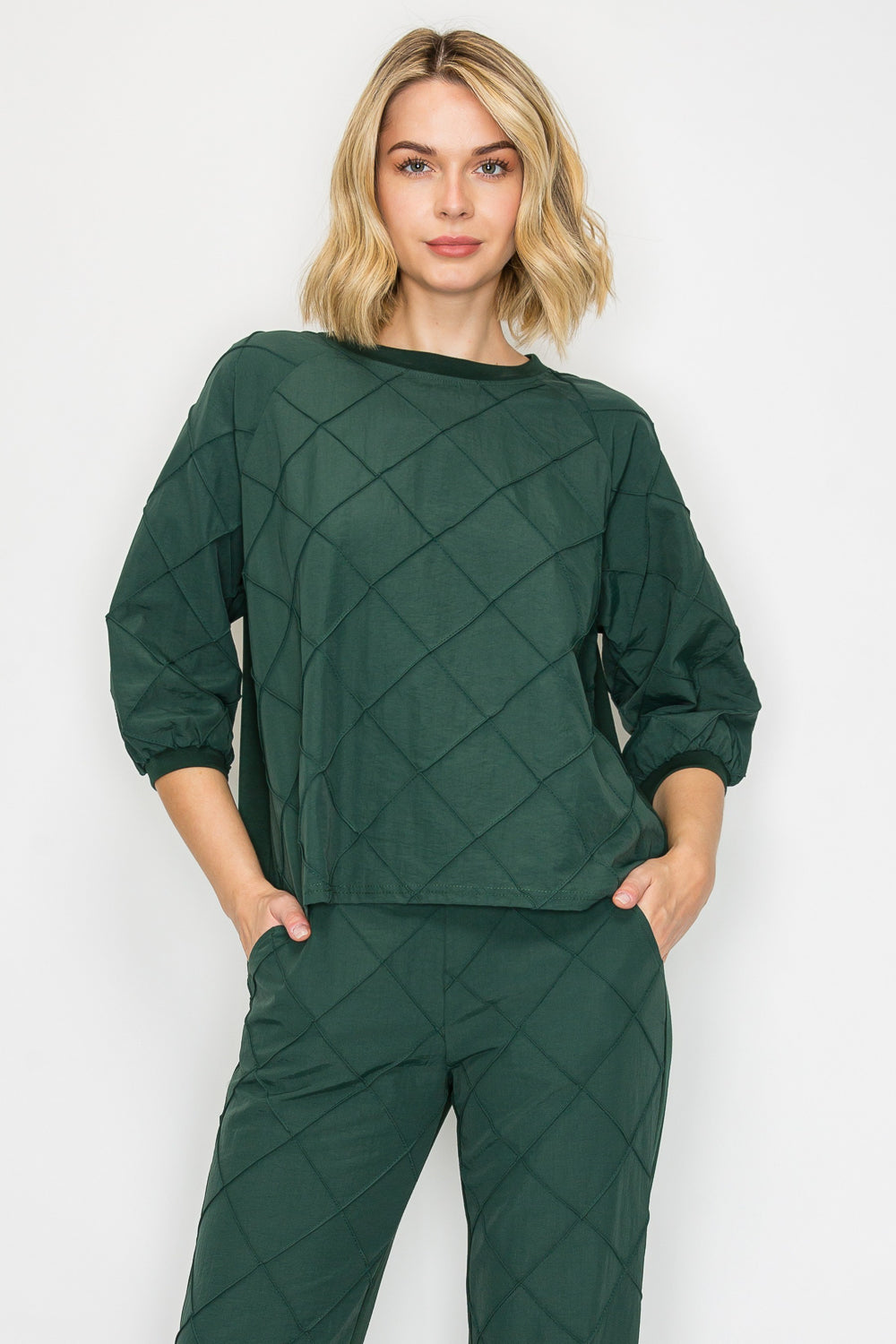 Jacob Stetch Knit Pointe with Textured Woven Top