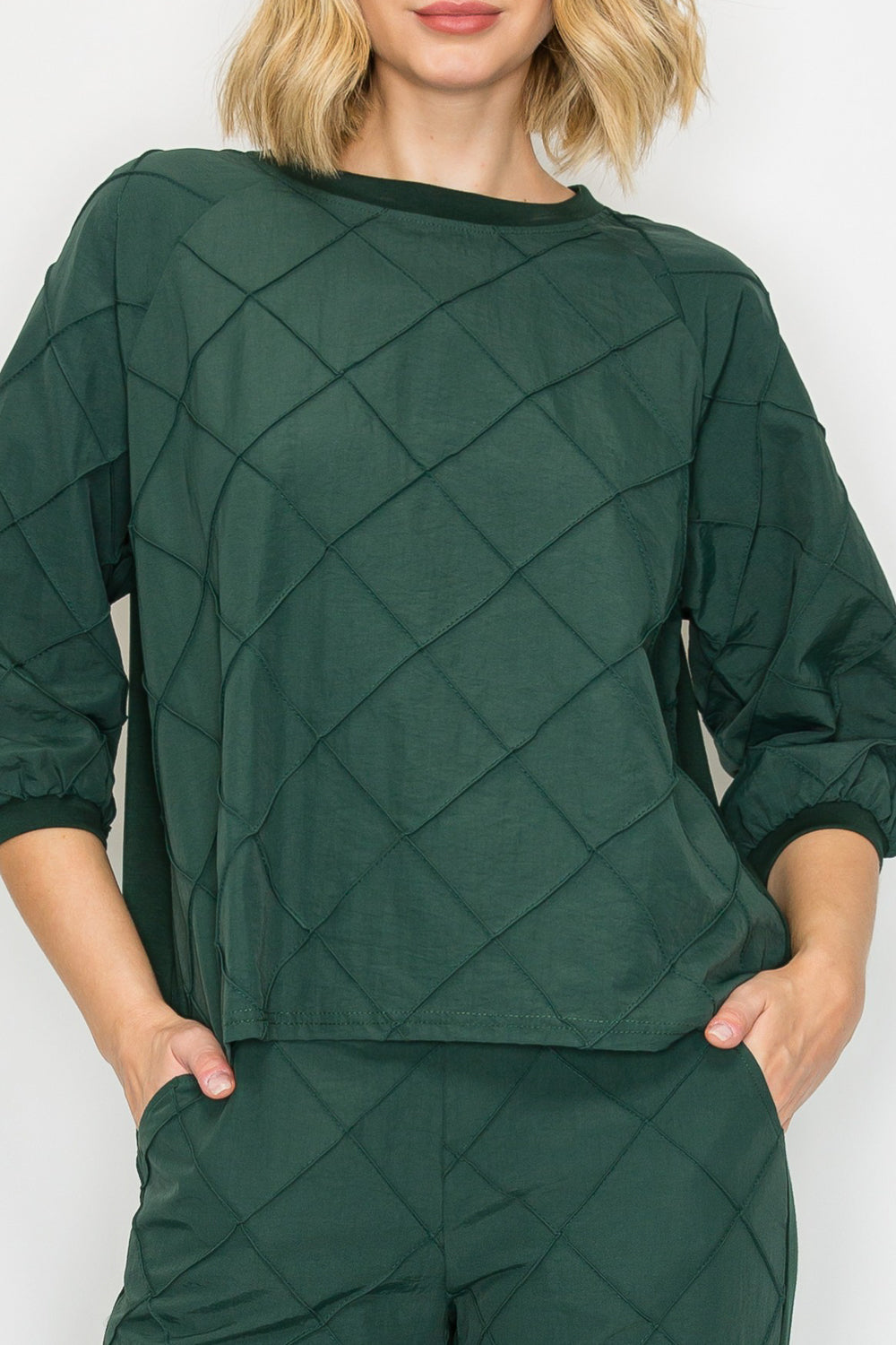 Jacob Stetch Knit Pointe with Textured Woven Top