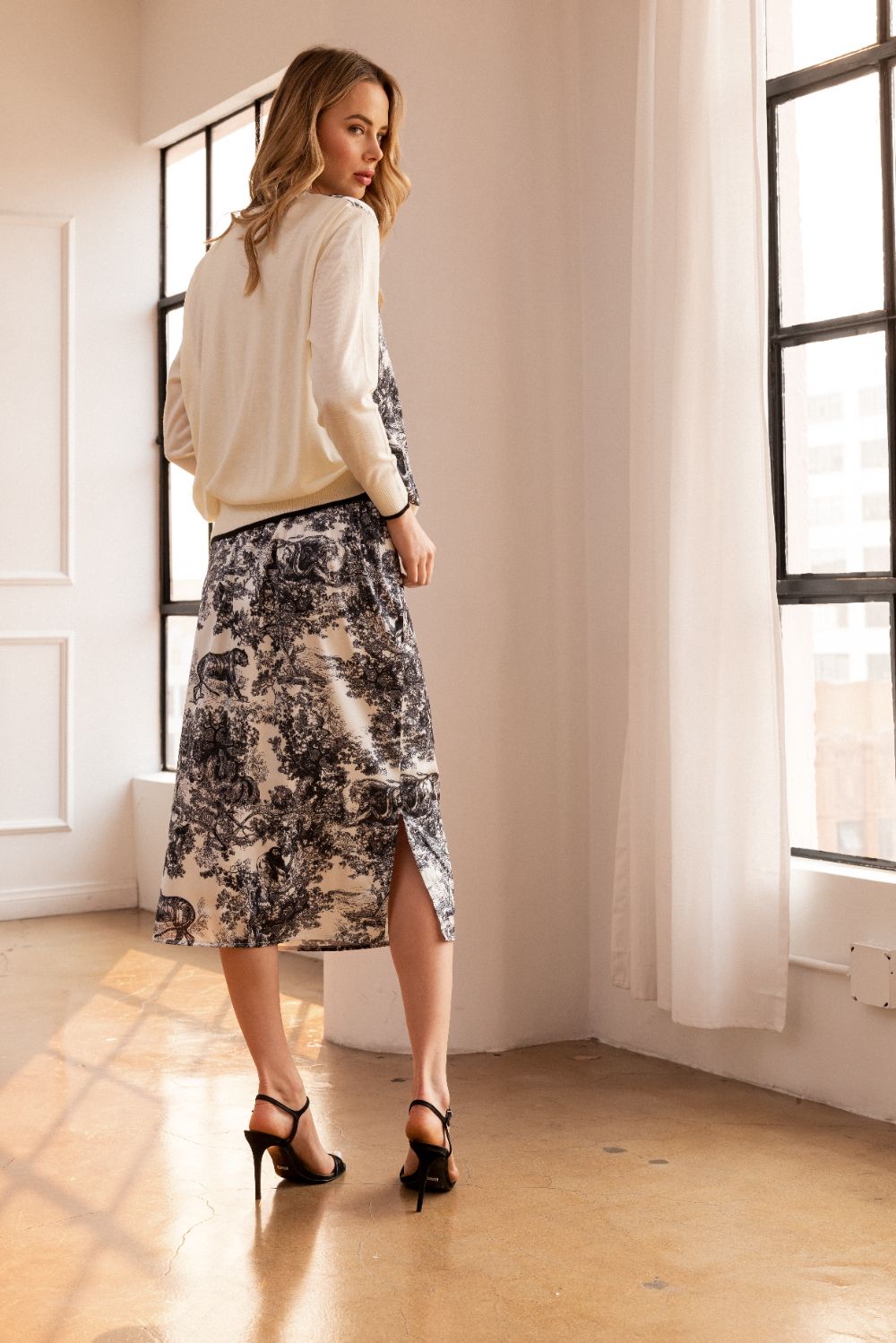 Kingsley Satin Printed Skirt