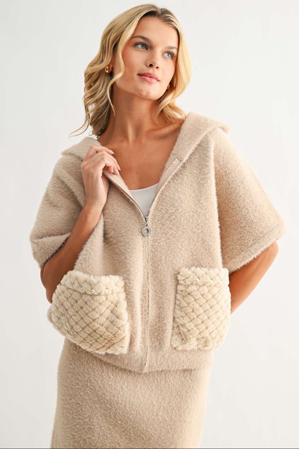 Simone Knitted Plush Jacket