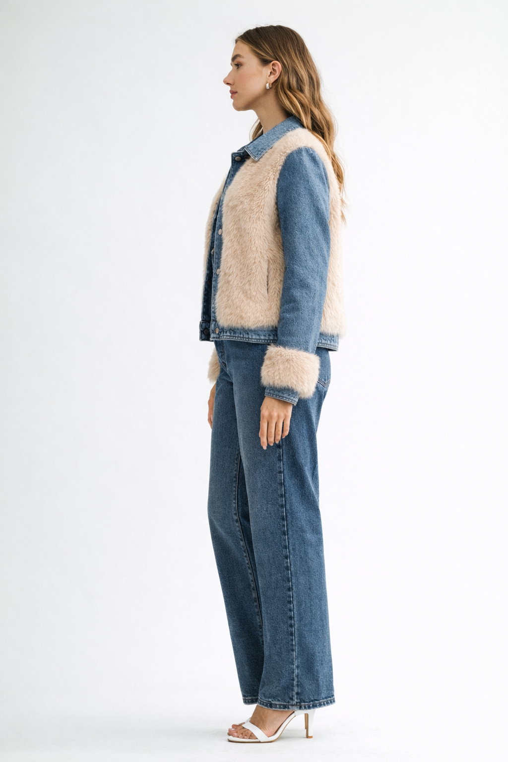 Jeraldene Denim Jacket with Fur