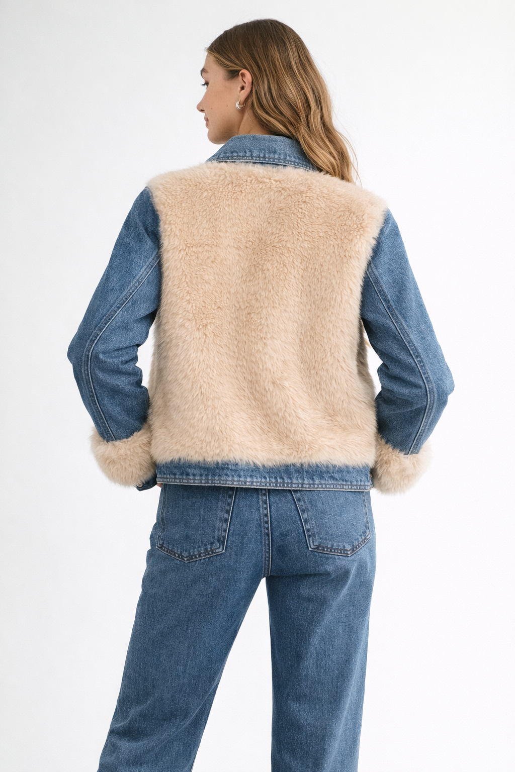 Jeraldene Denim Jacket with Fur