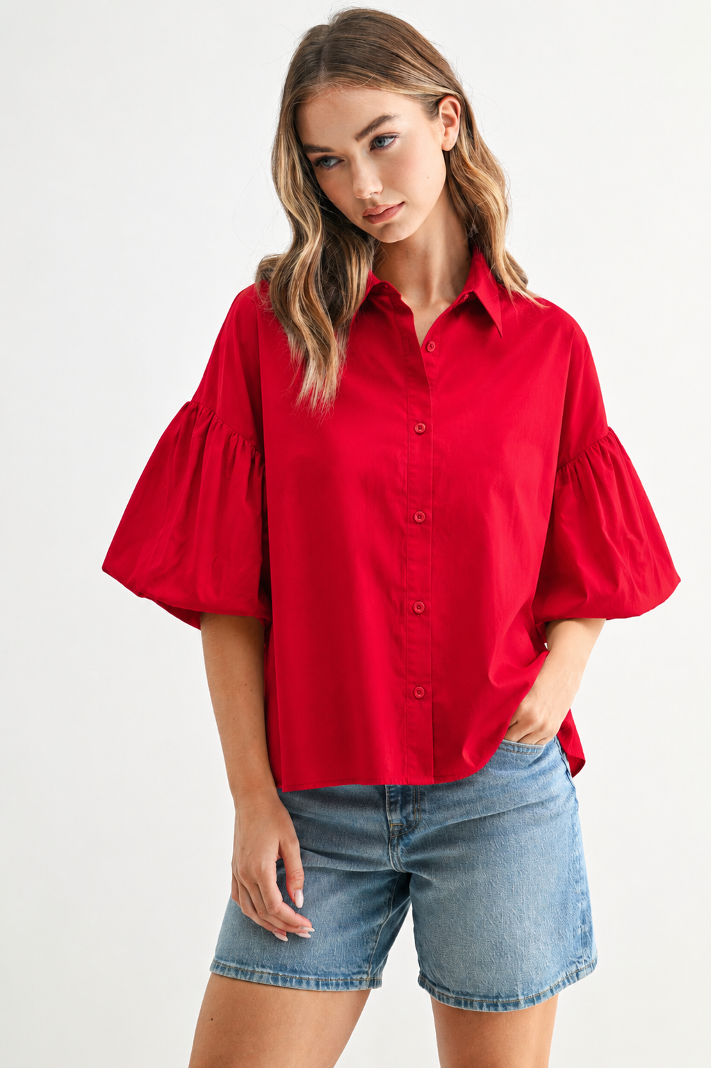 Julette Stretch Cotton Poplin Top