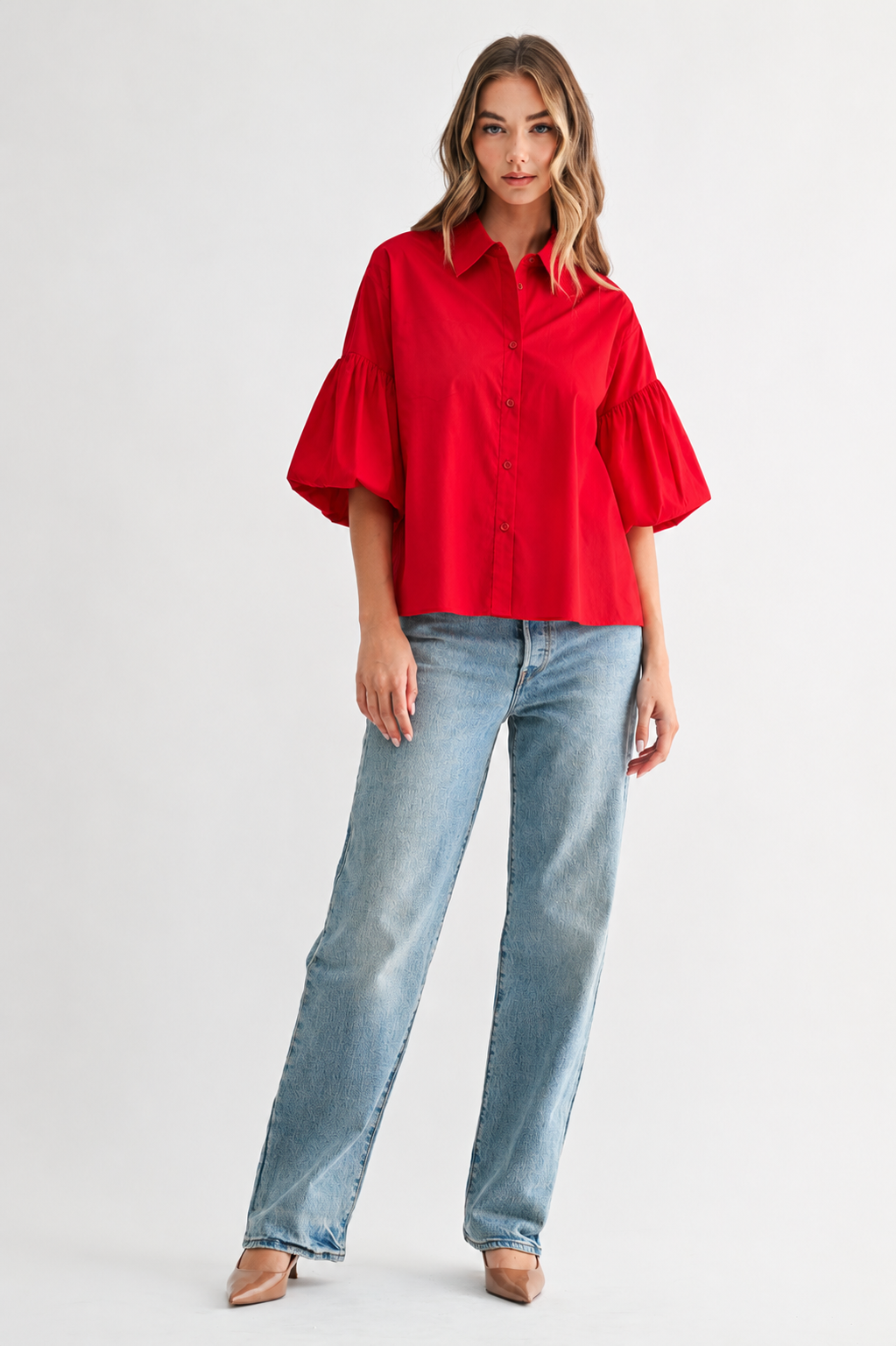 Julette Stretch Cotton Poplin Top