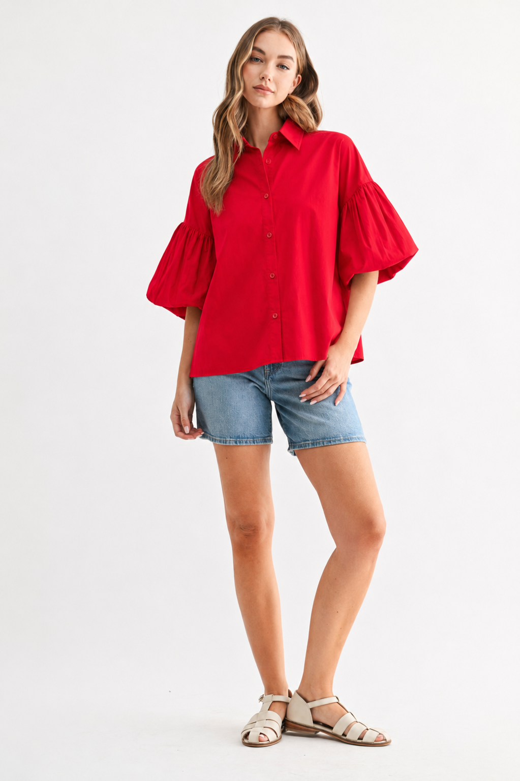 Julette Stretch Cotton Poplin Top