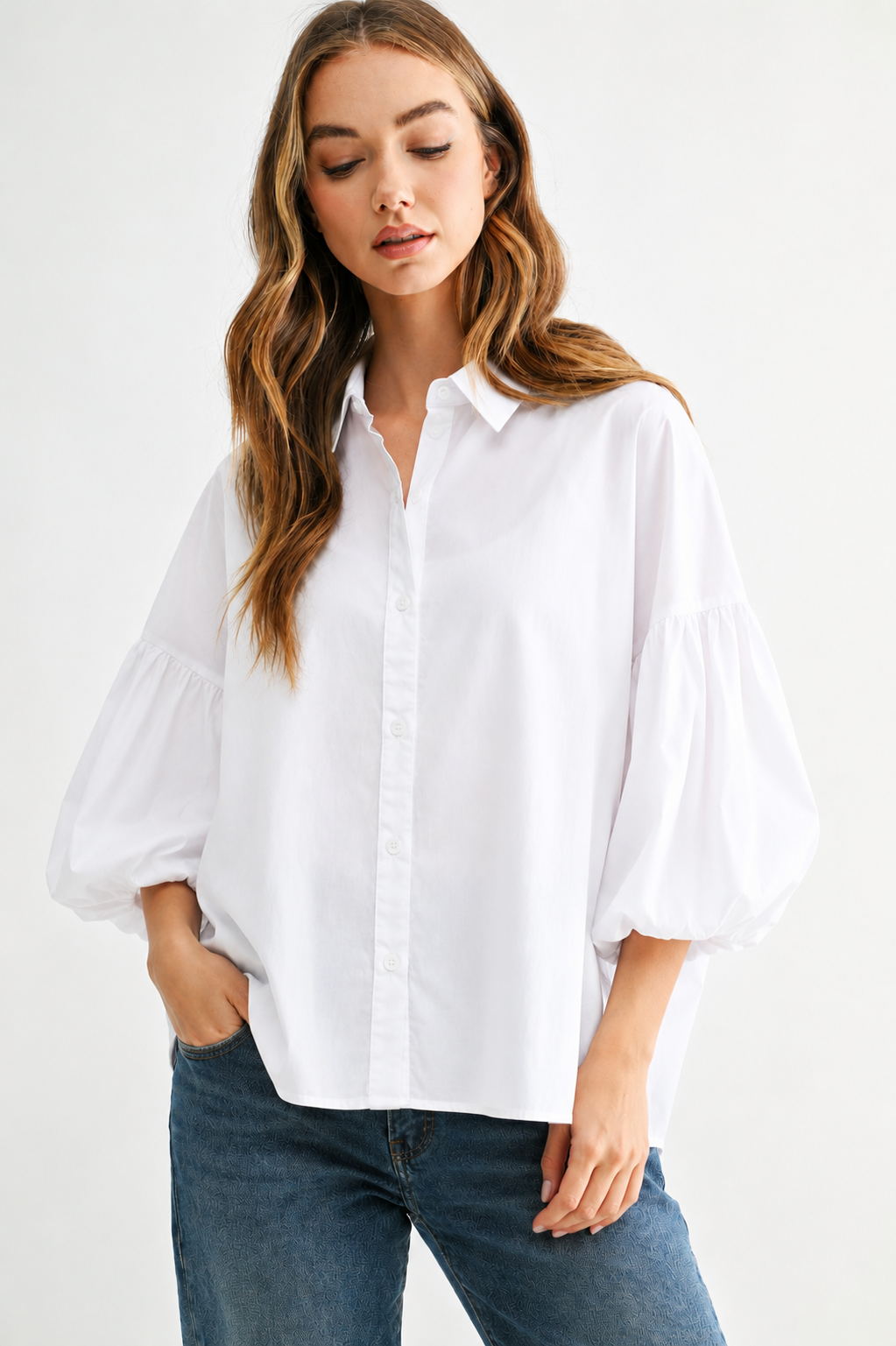Julette Stretch Cotton Poplin Top