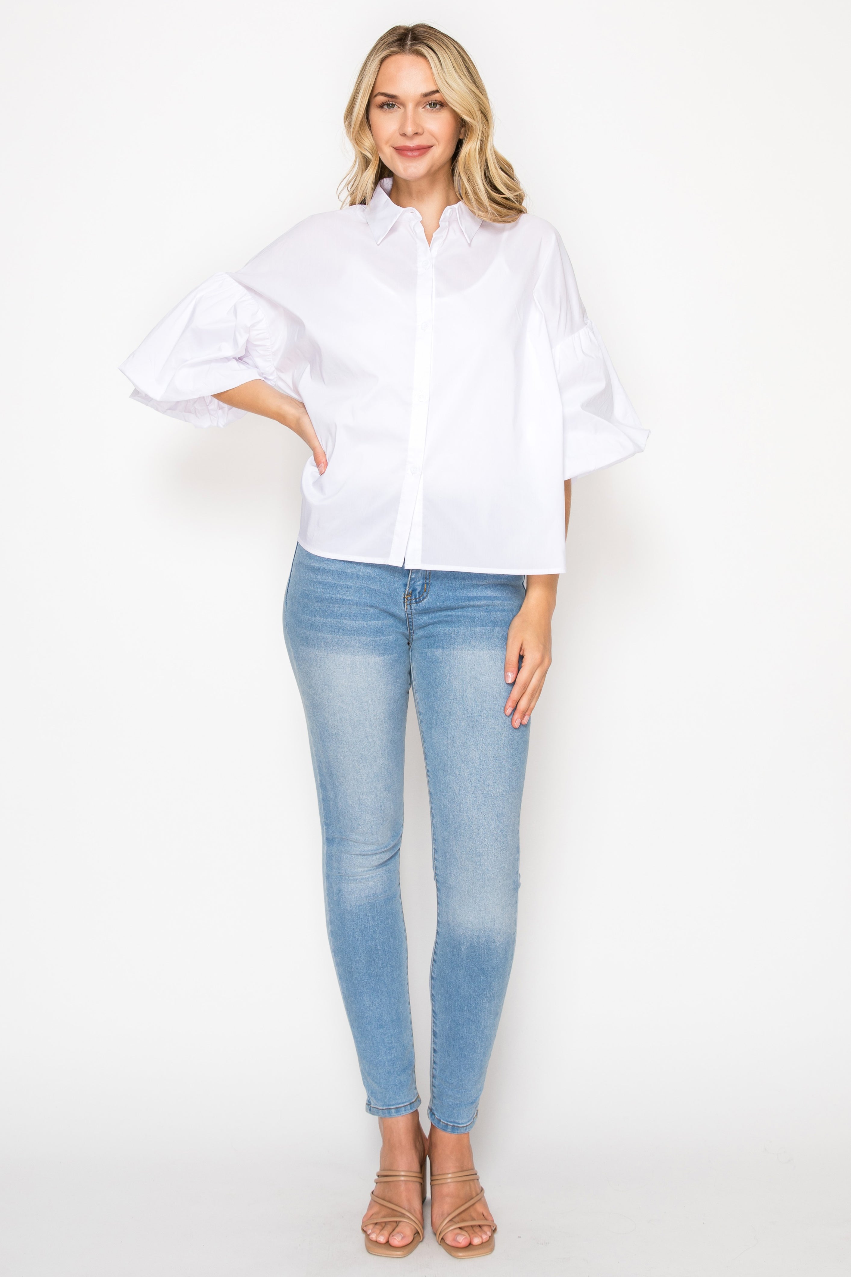 Julette Stretch Cotton Poplin Top