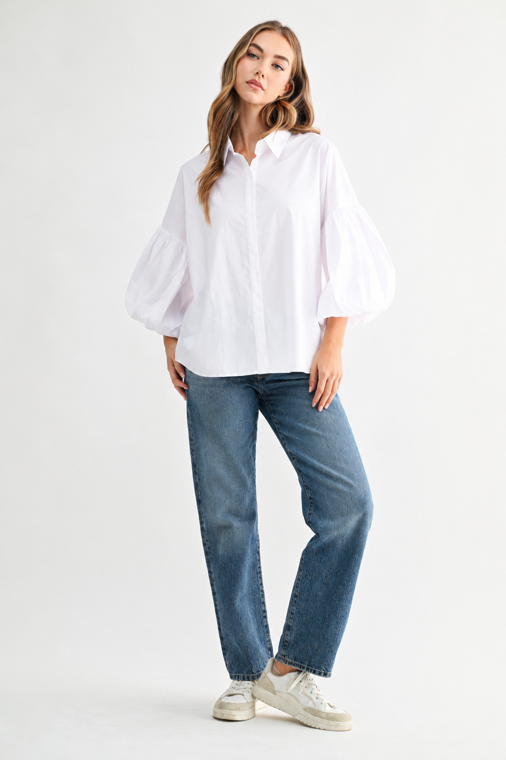 Julette Stretch Cotton Poplin Top