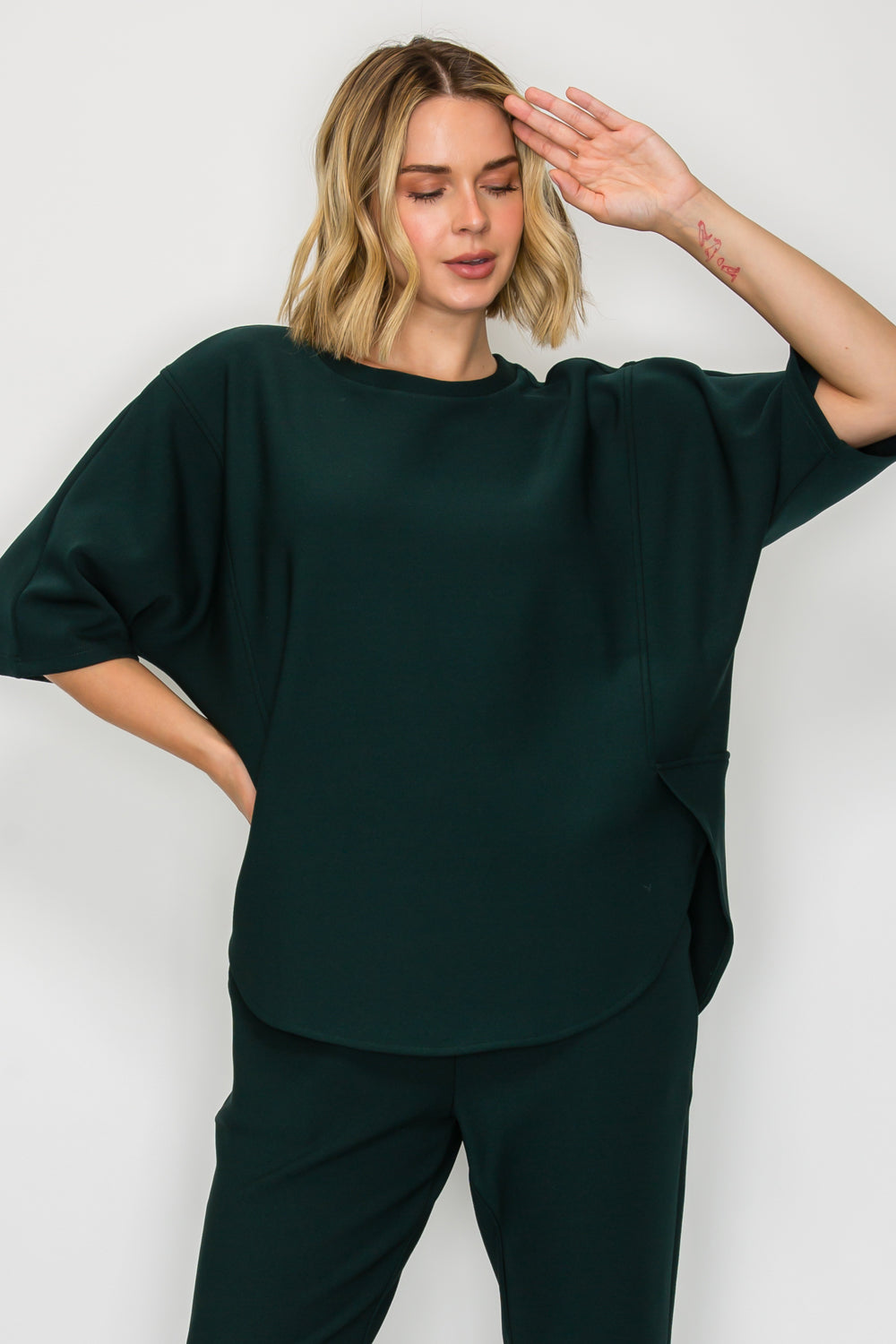 Karina Stretch Crepe Knit Top