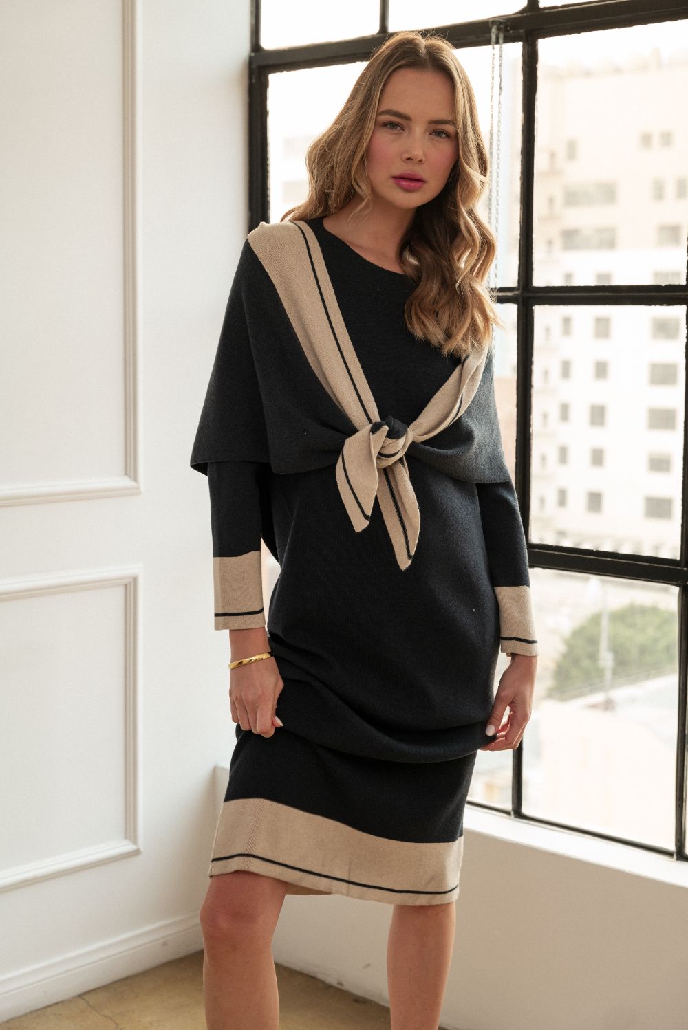 Safira Knitted Sweater Shawl