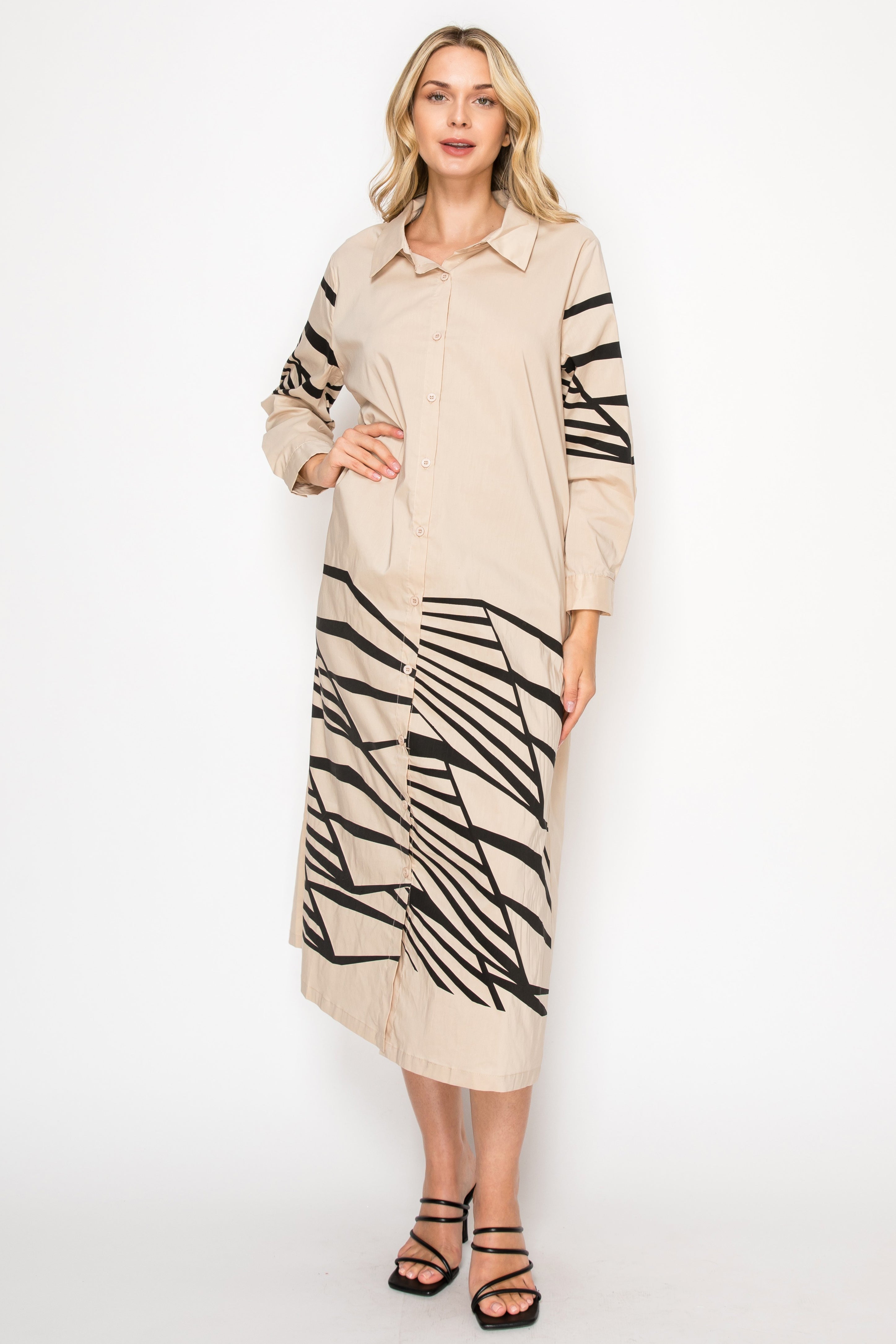 Julian Stretch Cotton Popin Shirt Dress