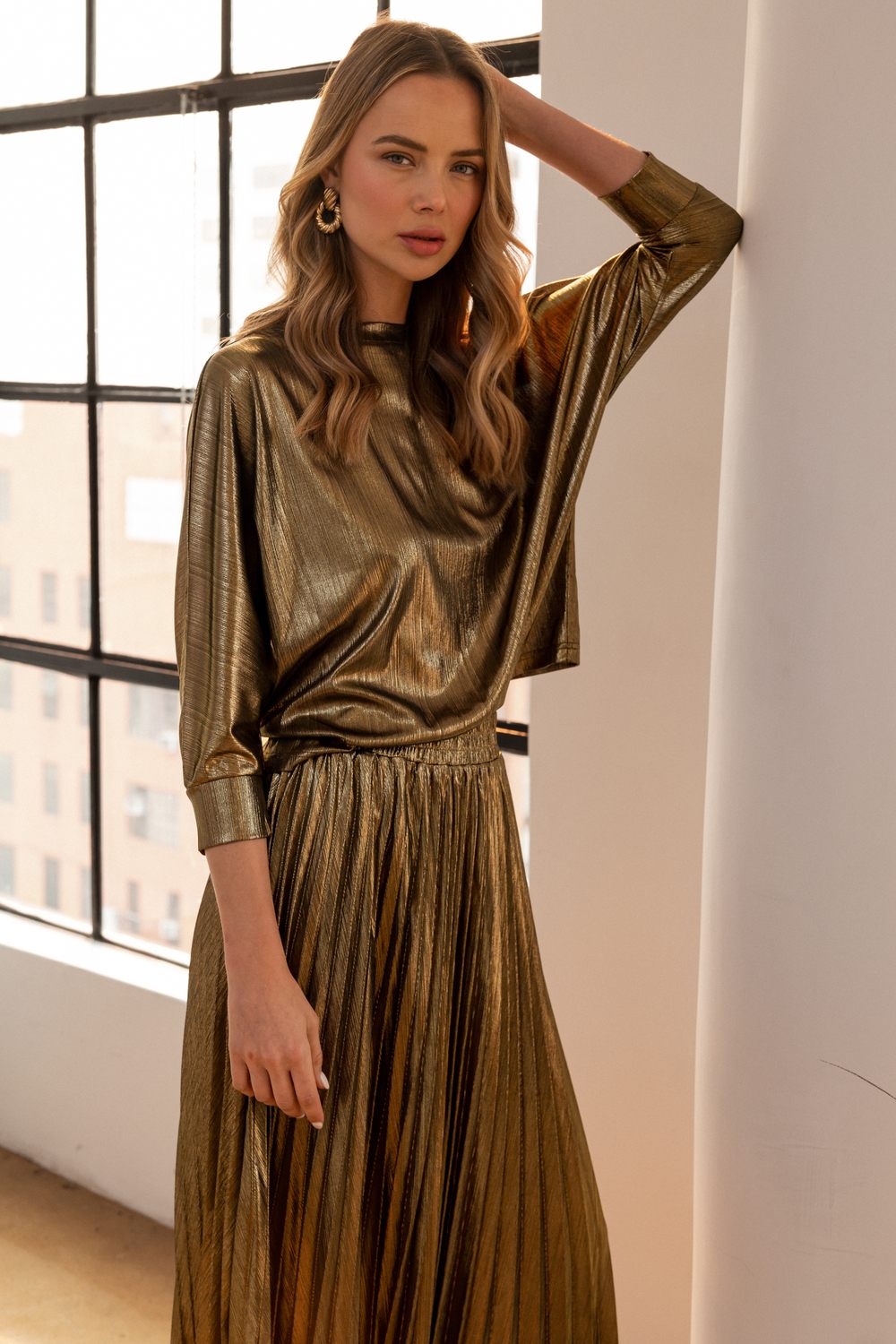 Jonah Stretch Shimmering Knit Top