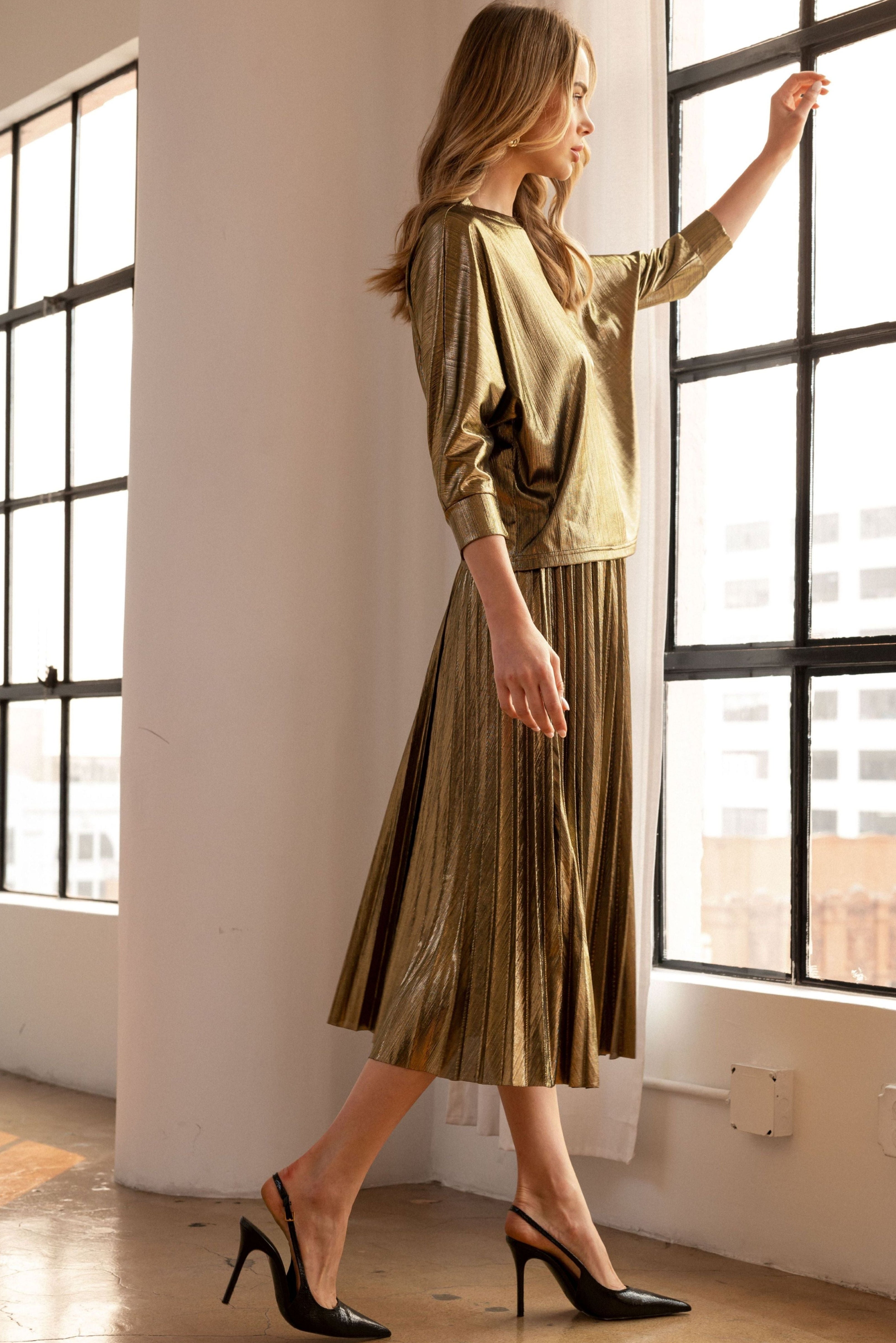 Jonah Stretch Shimmering Knit Top