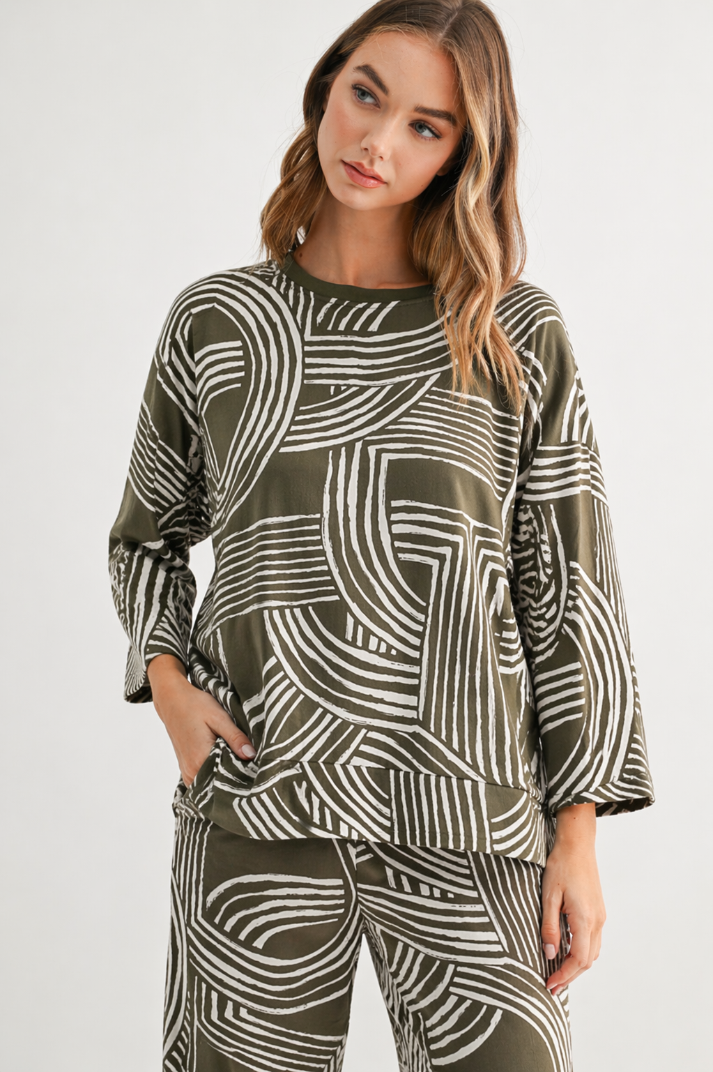 Jene Woven Print Top