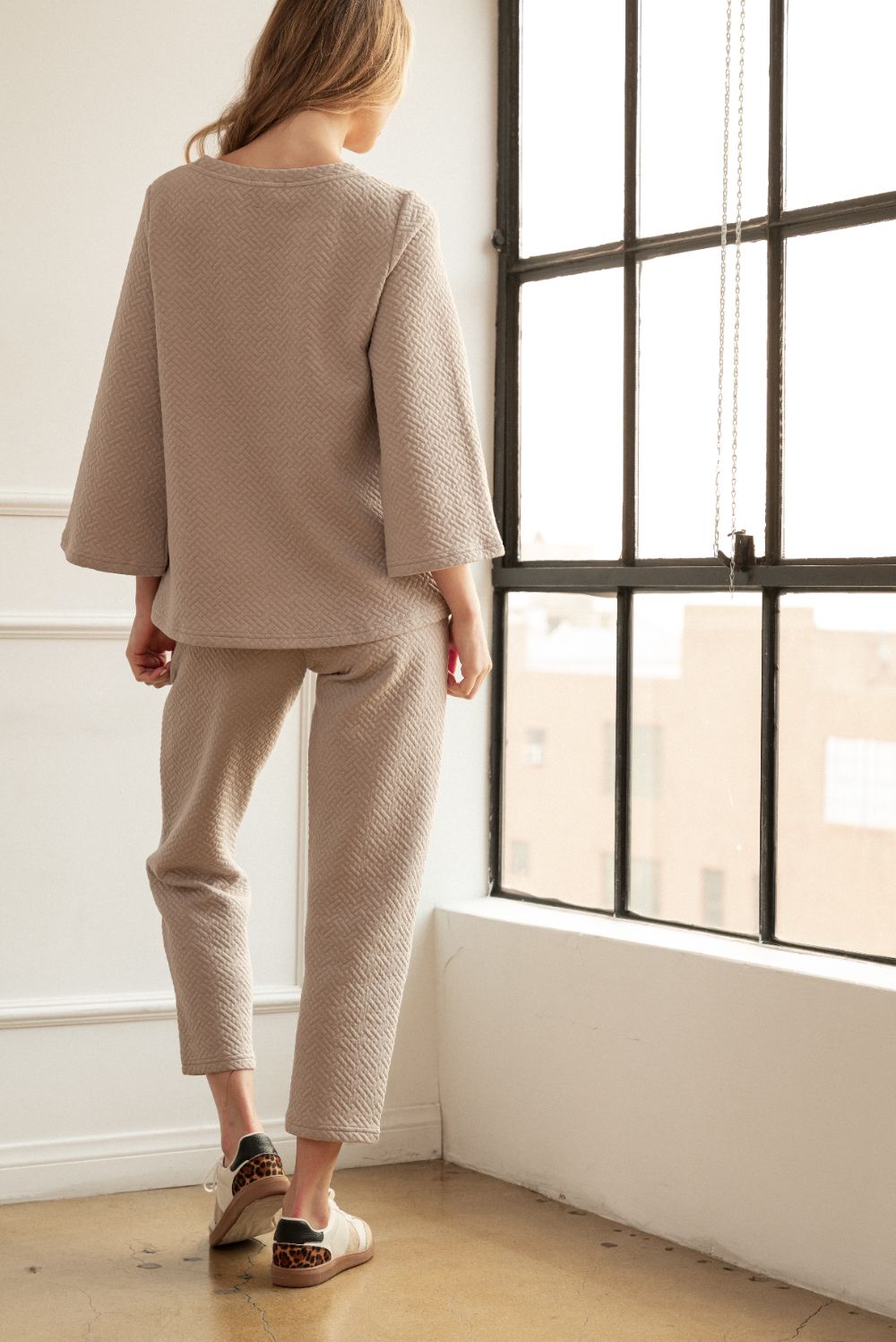 Quinley Textured Quilted Knit Pants