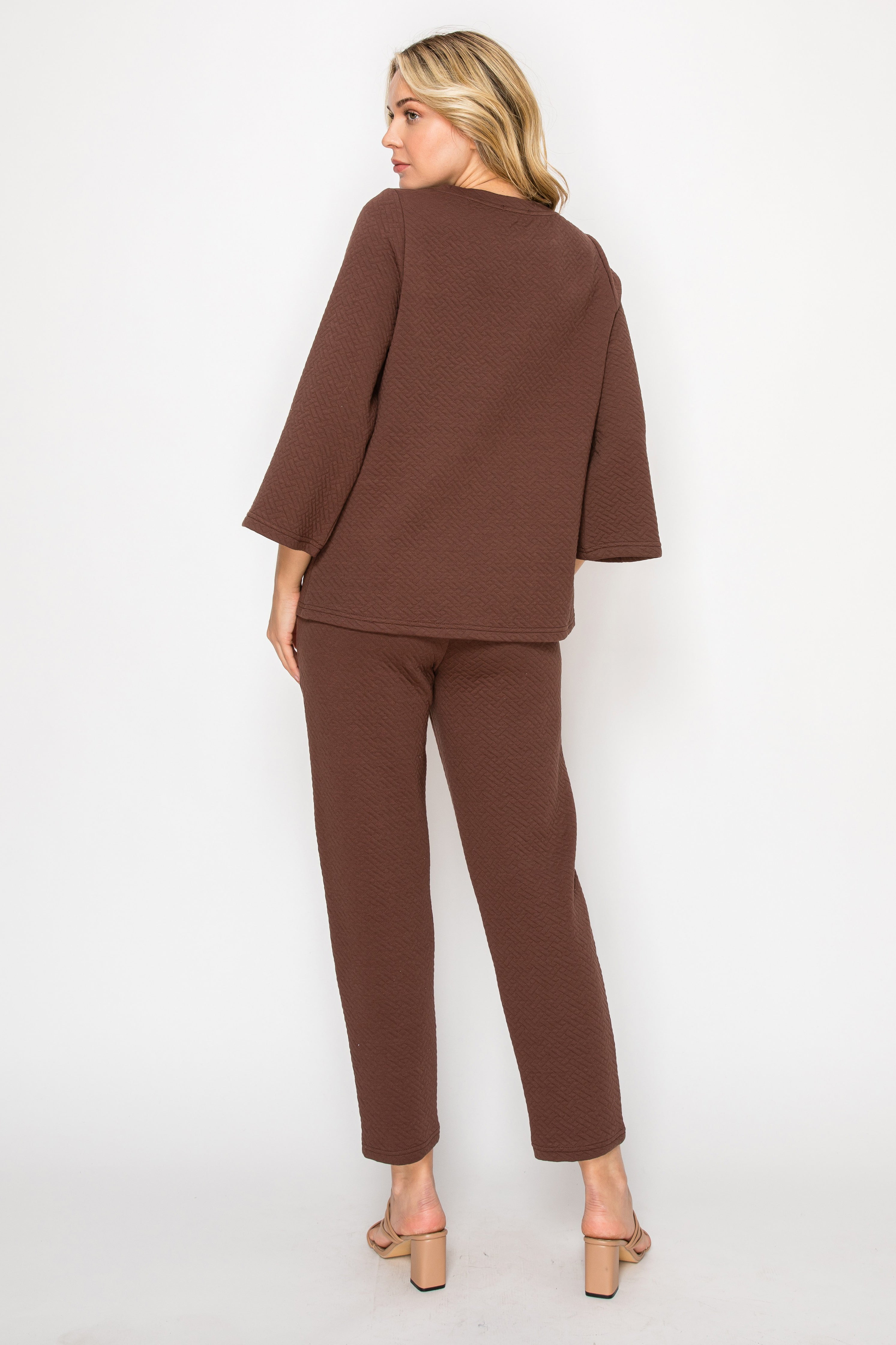 Quinley Textured Quilted Knit Pants