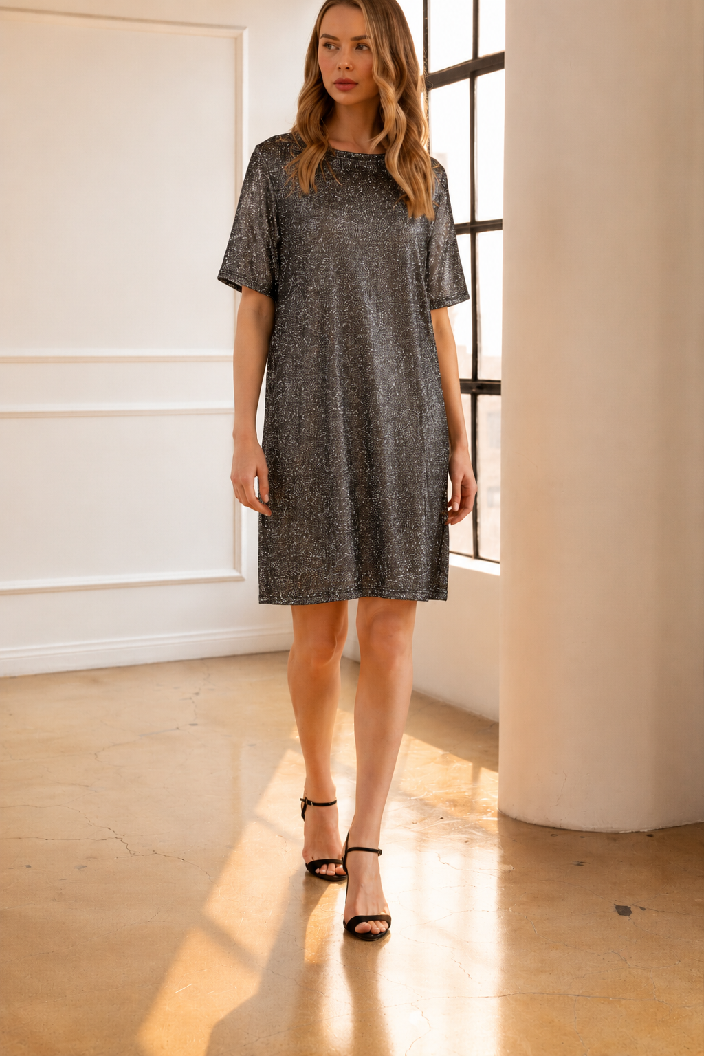 Keily Sparkling Glitter Knit Dress